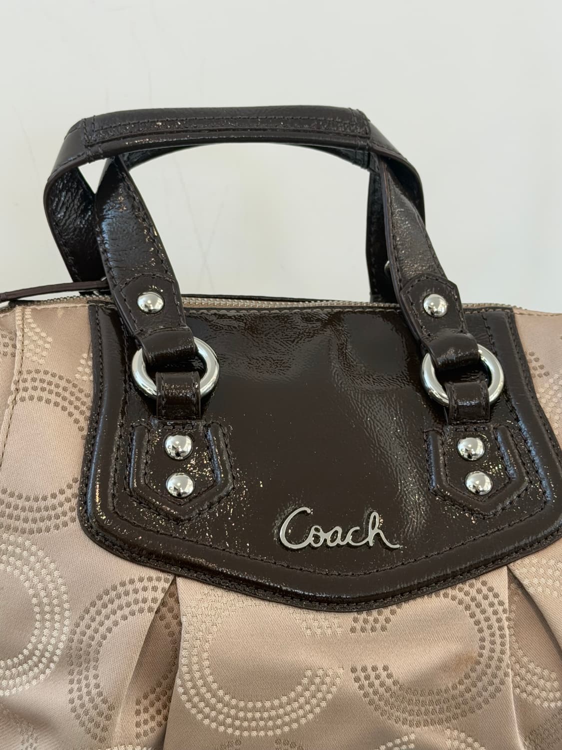 S급 Coach Ashley Dotted Op Art Satchel 상품이미지10