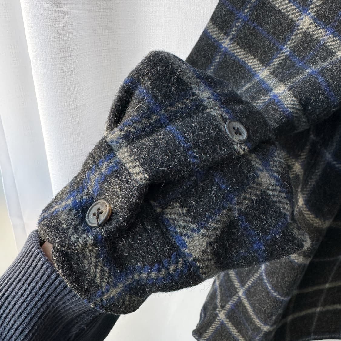 90s 빈티지 폴로 랄프로렌 헤비웨이트 울 체크 셔츠 차콜 105 상품이미지6