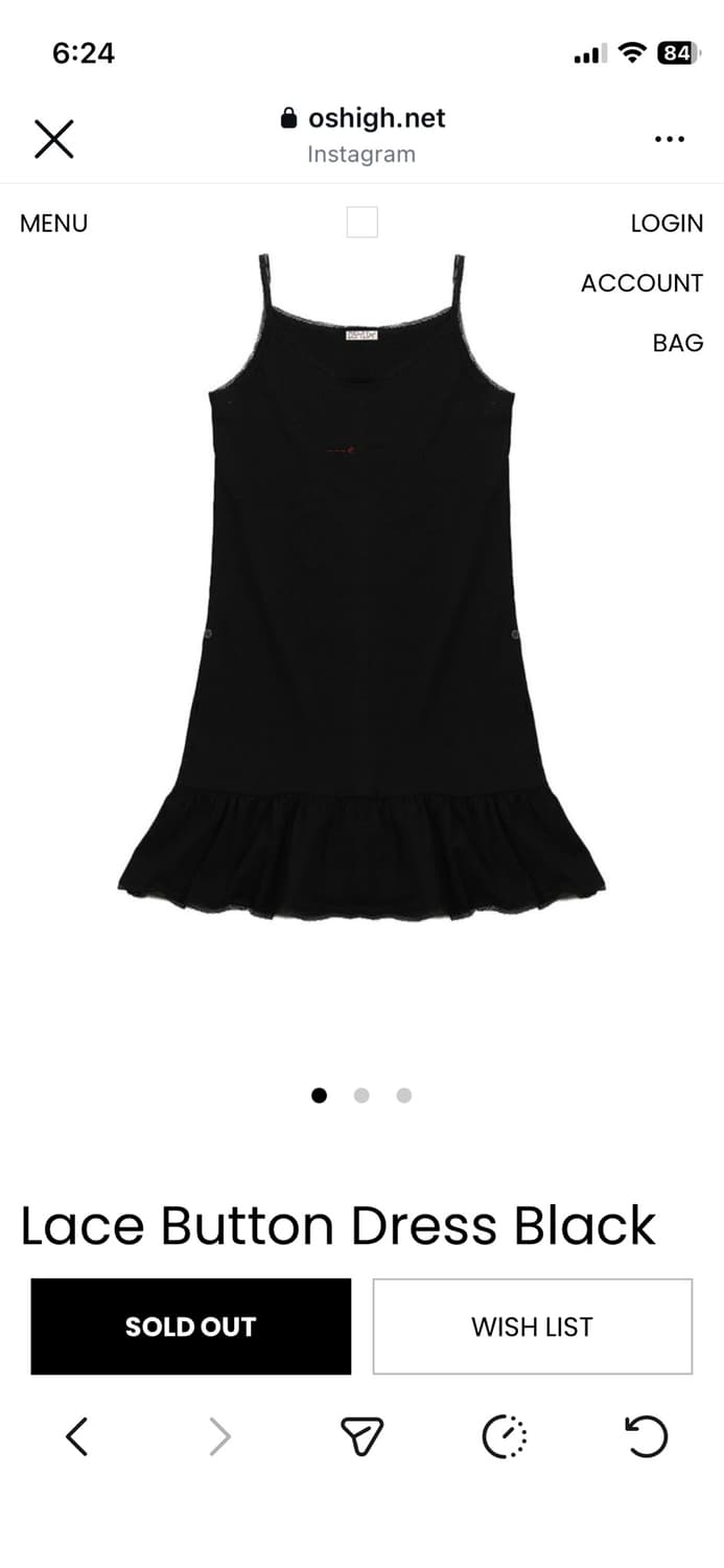 오스하이 Lace Button Dress Black 상품이미지1