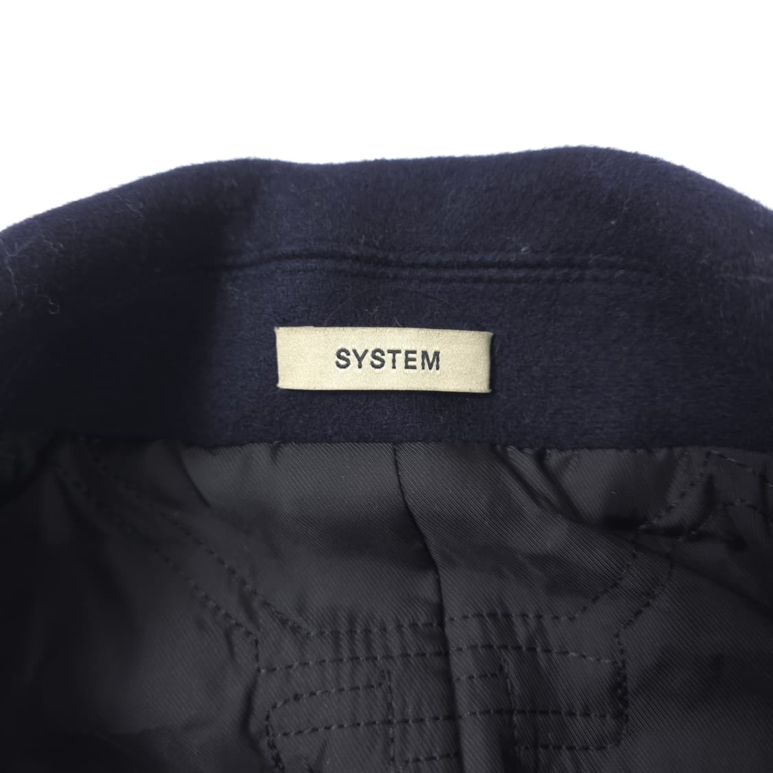 시스템 믹스매치레이어 울 코트 네이비 (105) 상품이미지5