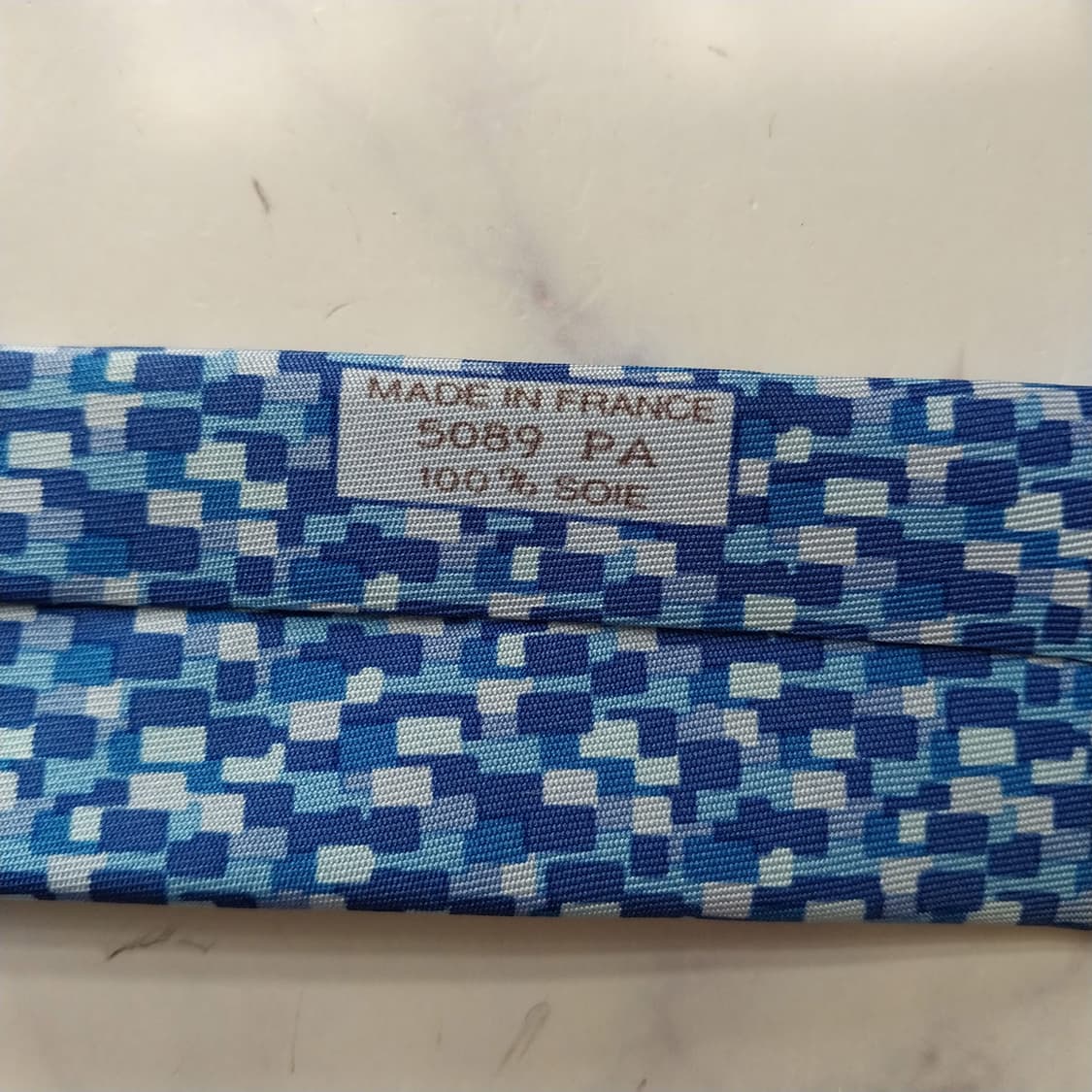 HERMES 에르메스 실크 블루 패턴 넥타이 9cm A+등급 K2276
 상품이미지10