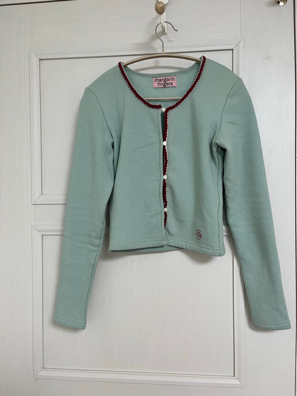 마가린핑거스 민트 기모 니트 가디건 상품이미지1