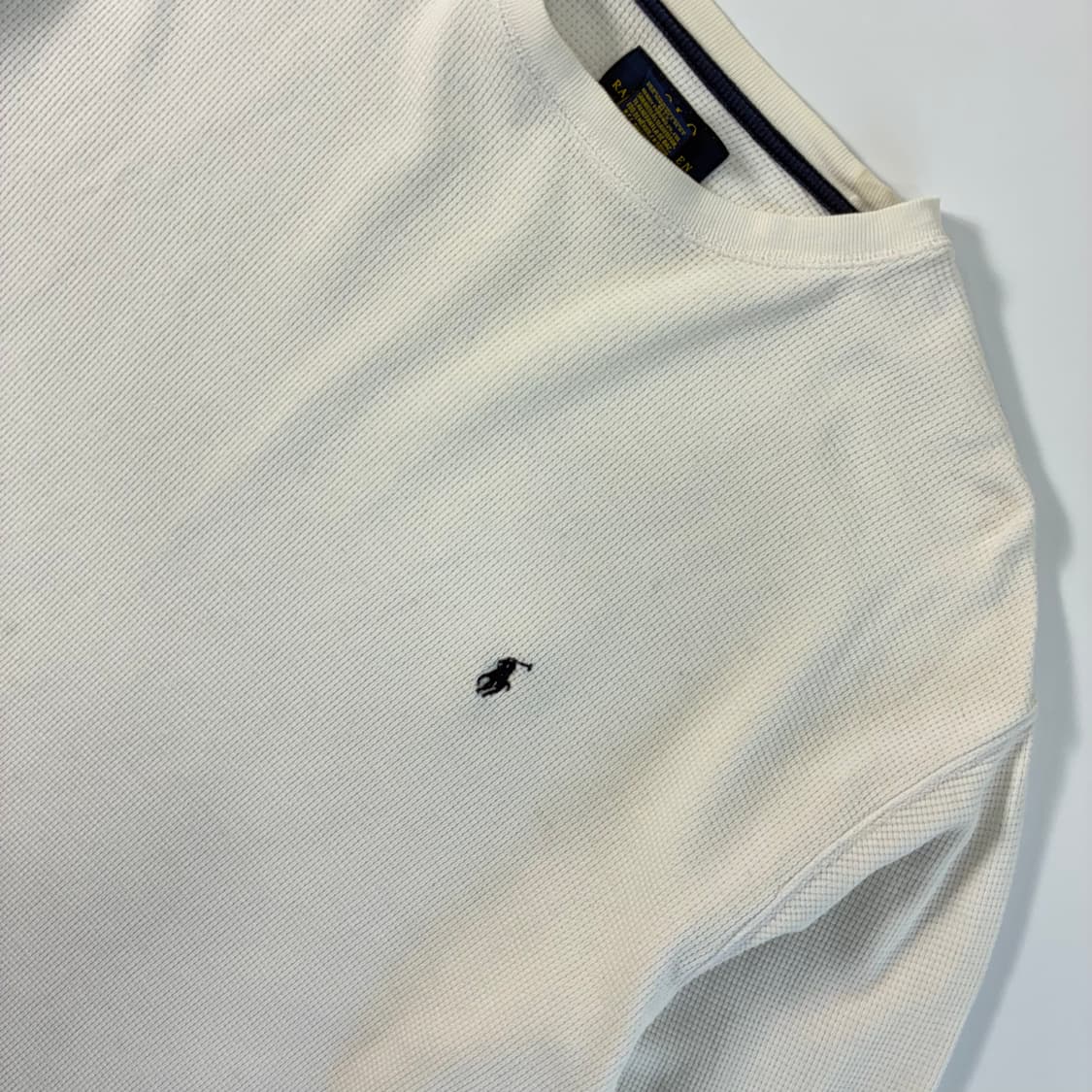 Polo 폴로 랄프로렌 화이트 와플 니트 슬리브 상품이미지3