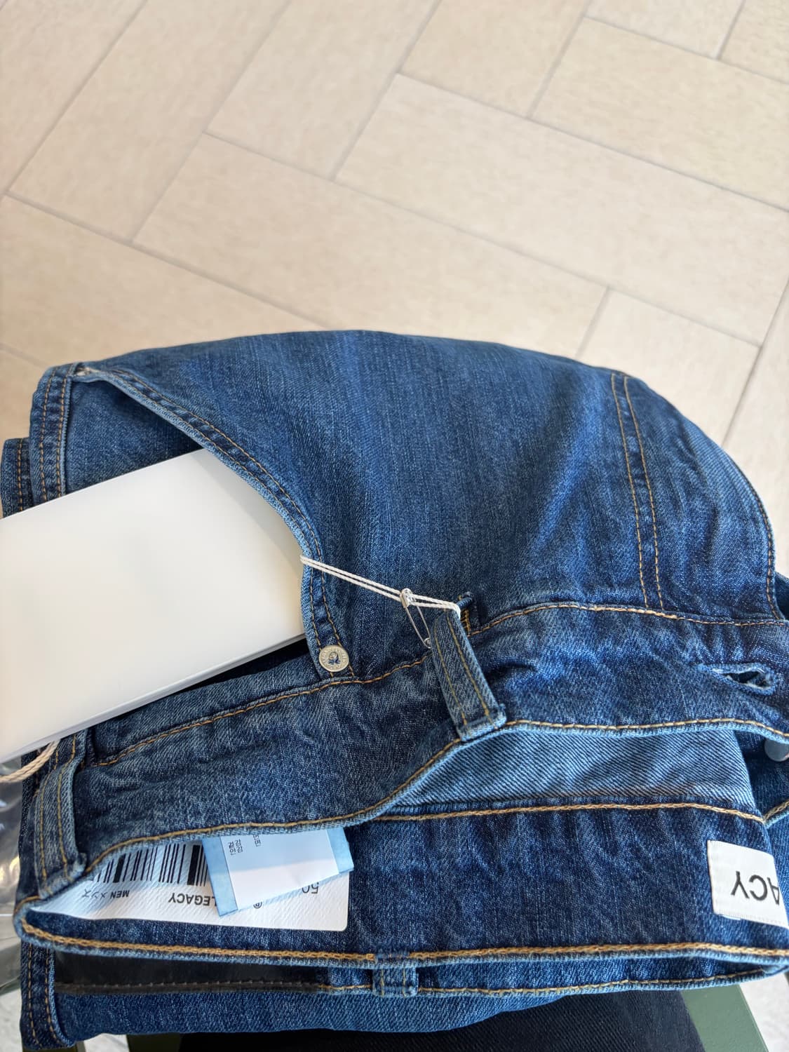 [50]아워레가시 조이너 트라우저 웨스트 블루 데님 판매합니다 50사이즈 상품이미지2