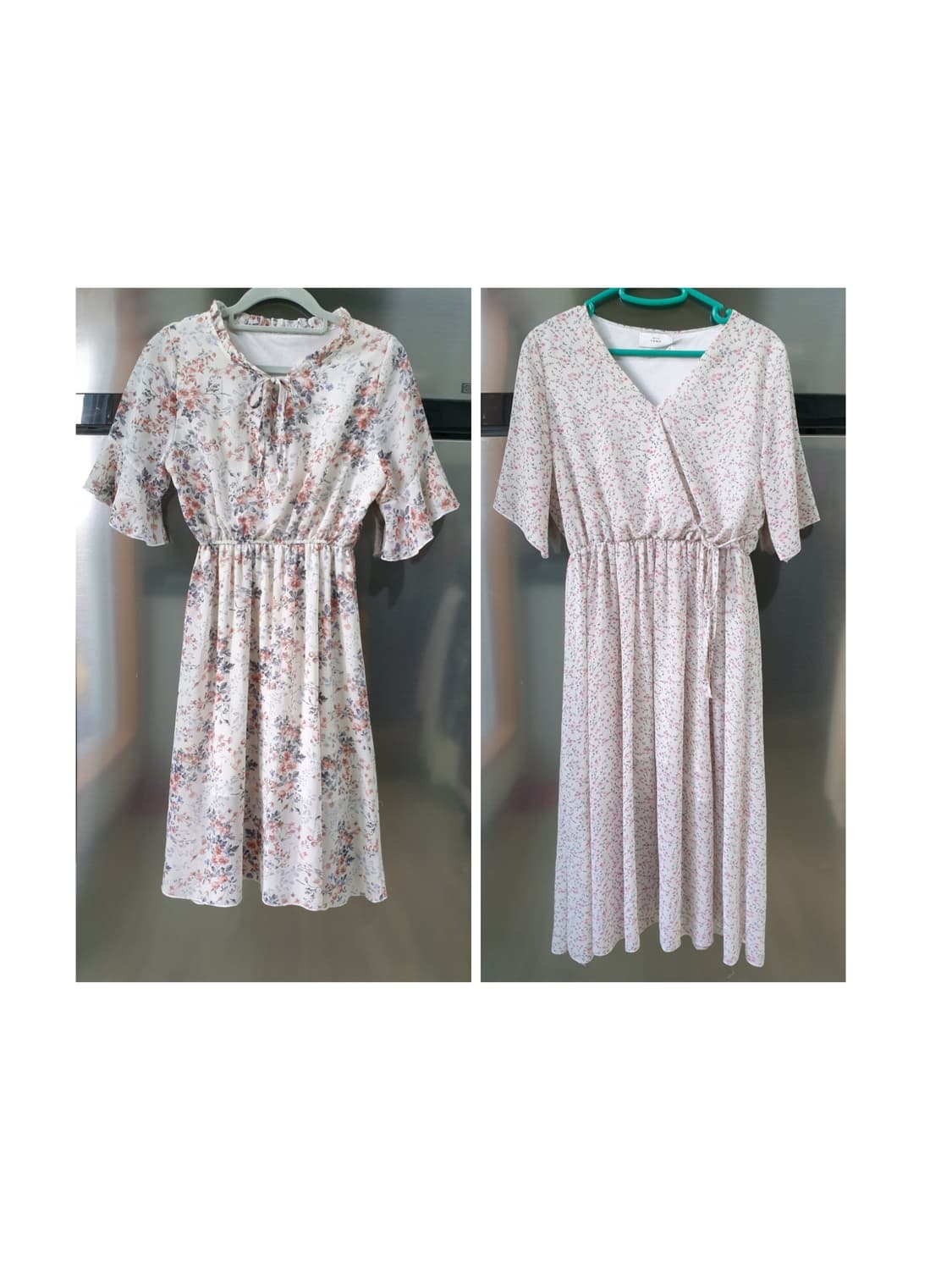 반팔 플라워 원피스2개 상품이미지1