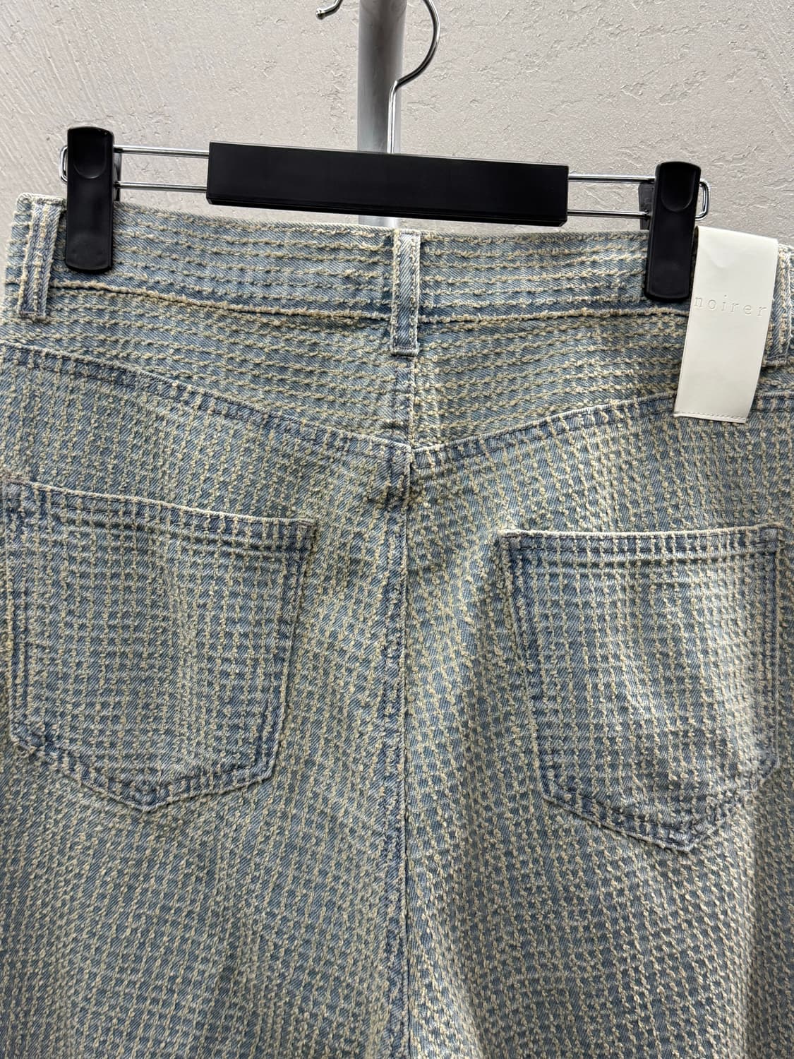 noirer 노이어 데미지 스트라이프 데님 팬츠 라이트블루 48 상품이미지5