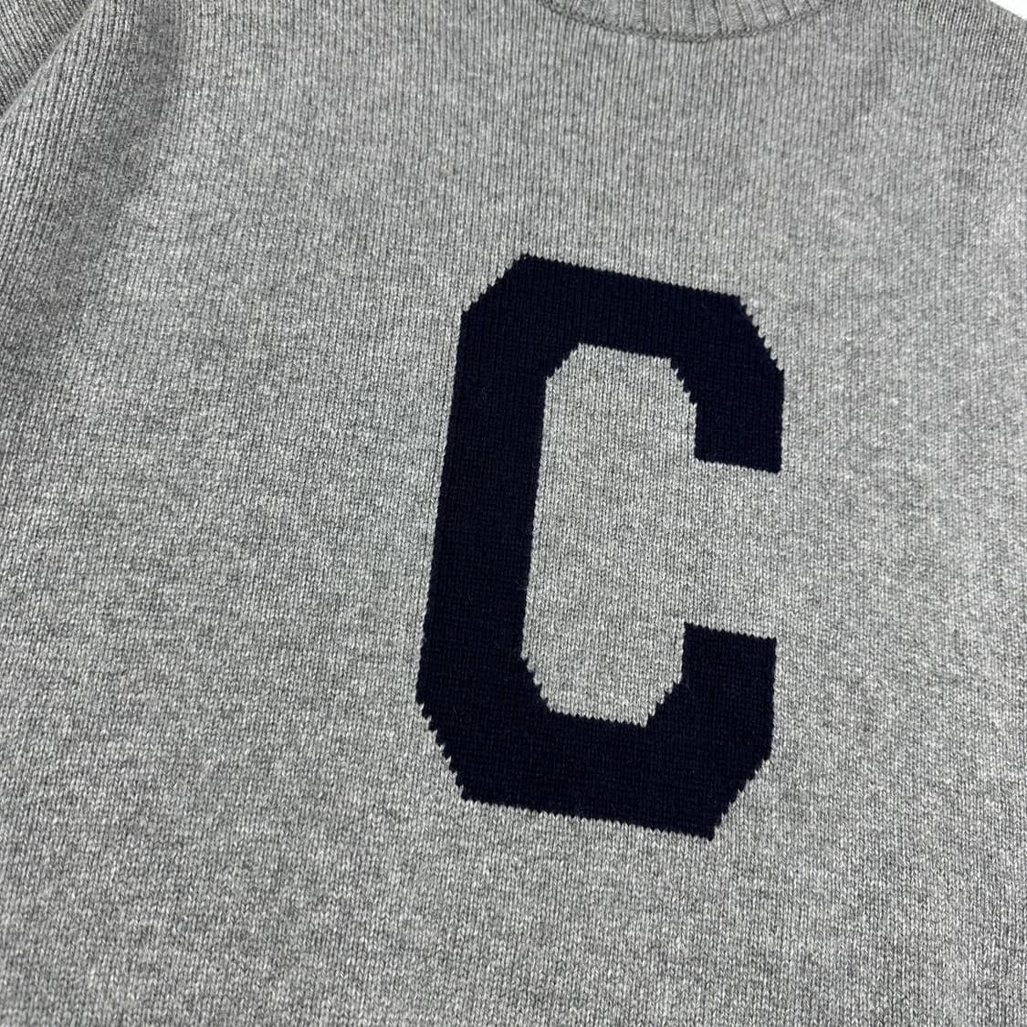 커버낫 C로고 차콜 크루넥 울 니트 (XL) 상품이미지3