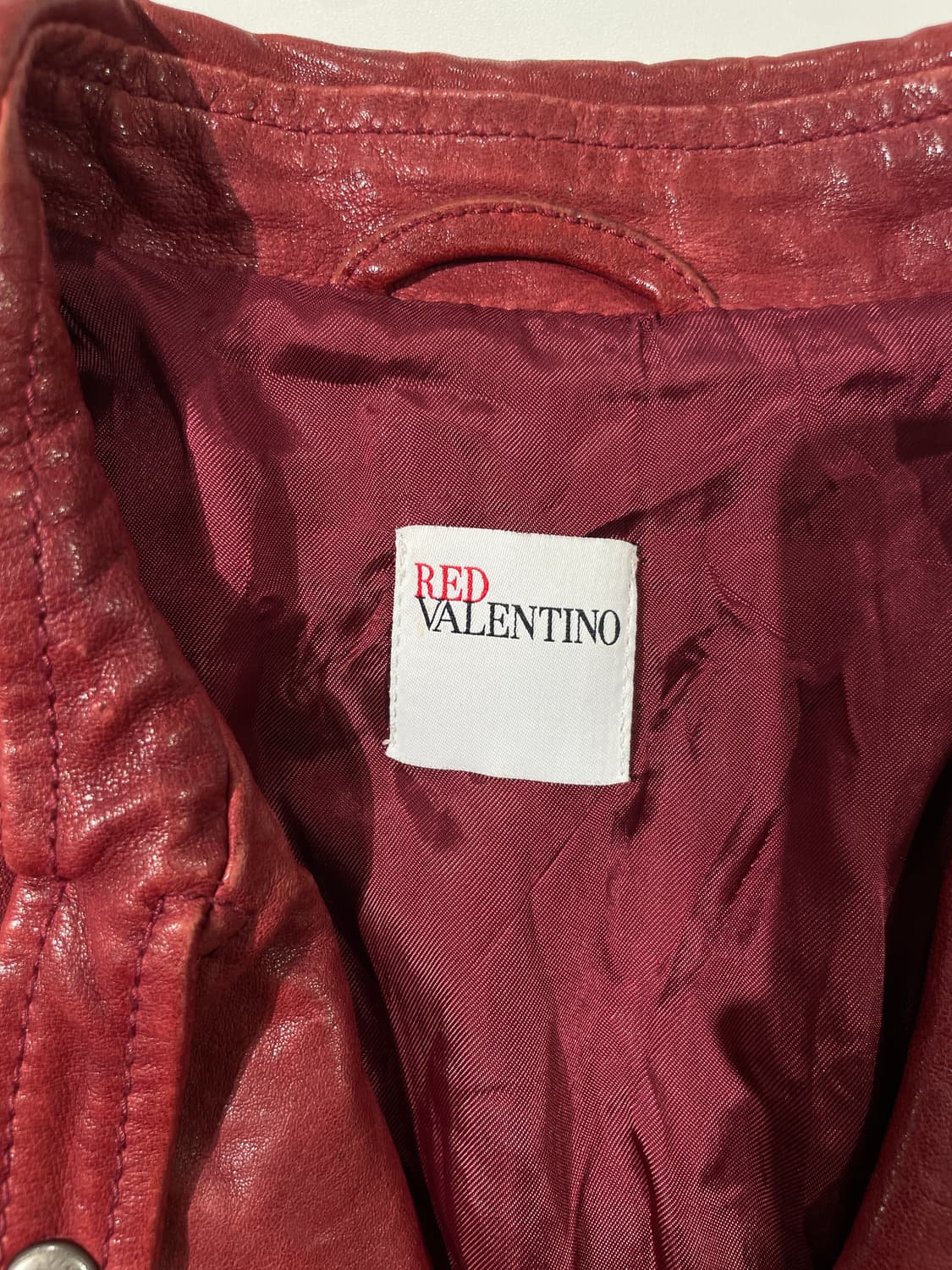 레드 발렌티노 레드 프릴 글로시 램스킨 레더 자켓  상품이미지7