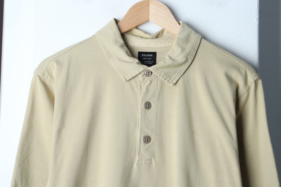 (L-2XL) 필슨 반팔 카라 티셔츠 베이지 무지 놈코어-H32611 상품이미지3