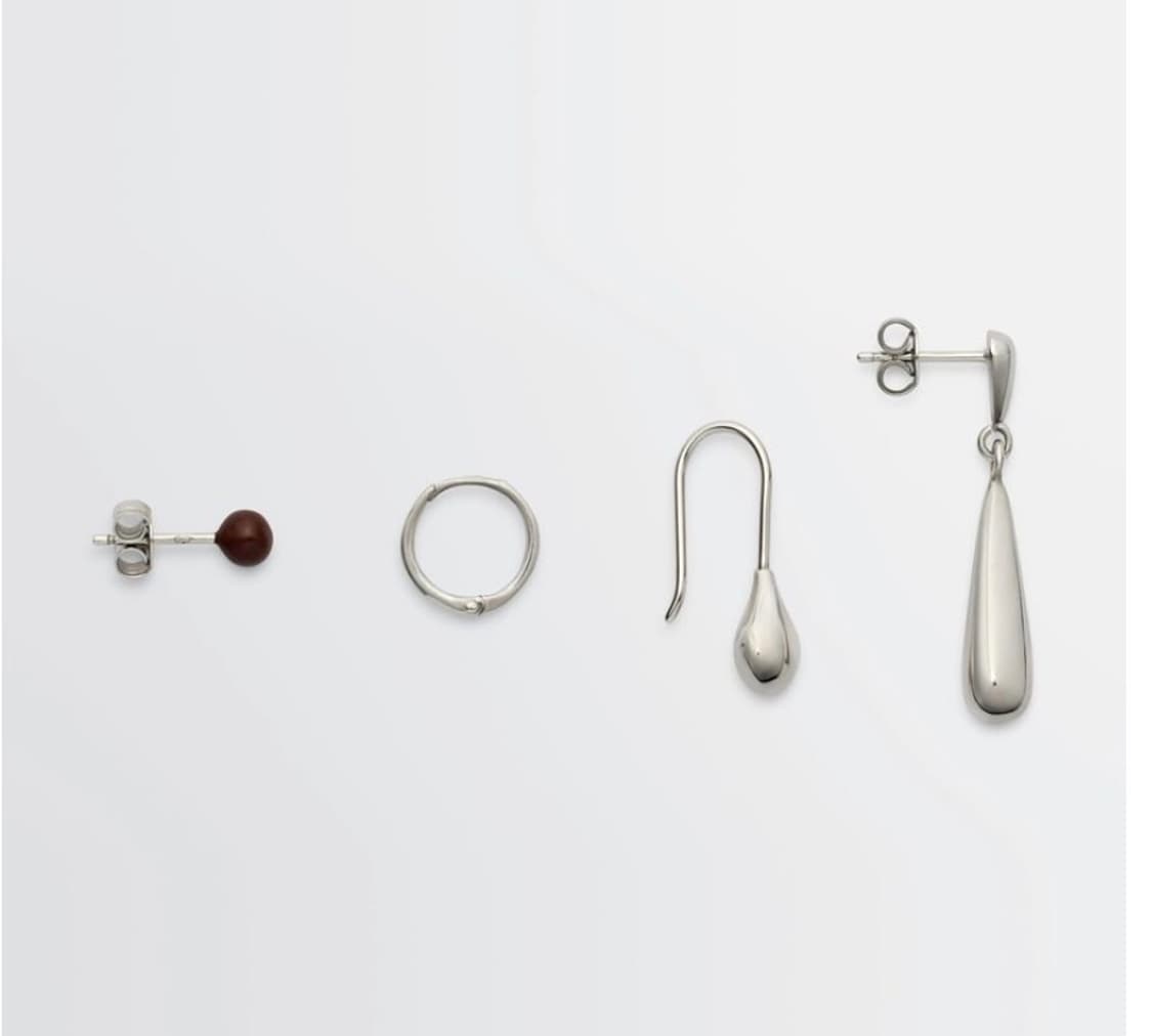 lemaire 실버 이어링 피어싱 세트 상품이미지1