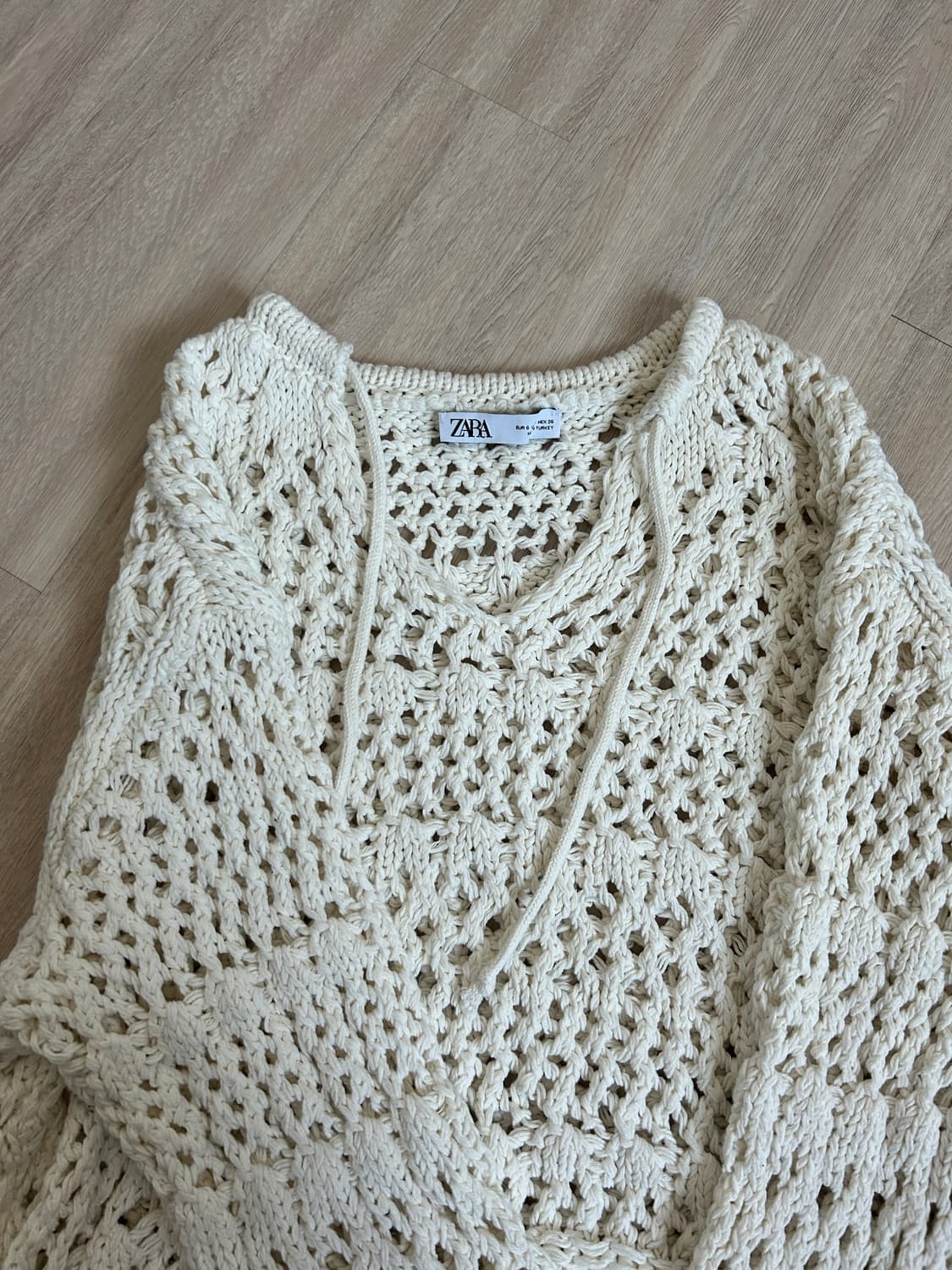 자라 그물니트 태슬니트 아이보리 상품이미지6