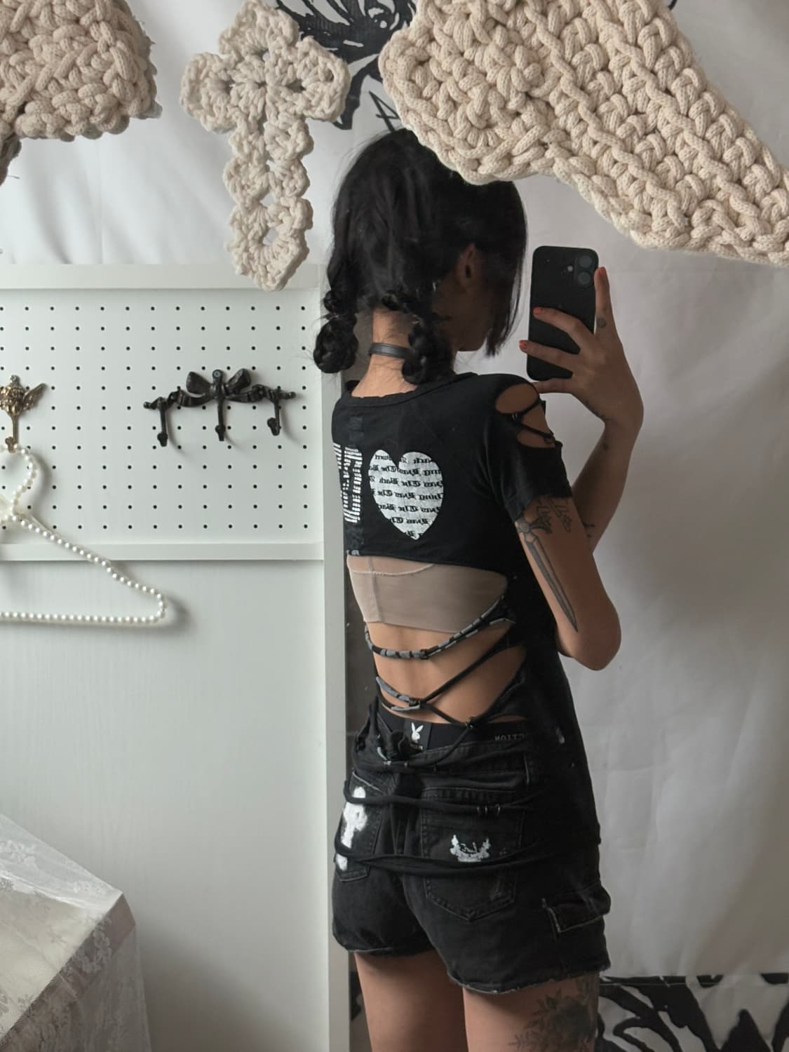  Black Cutting Detail Short-Sleeved T-sh 상품이미지6