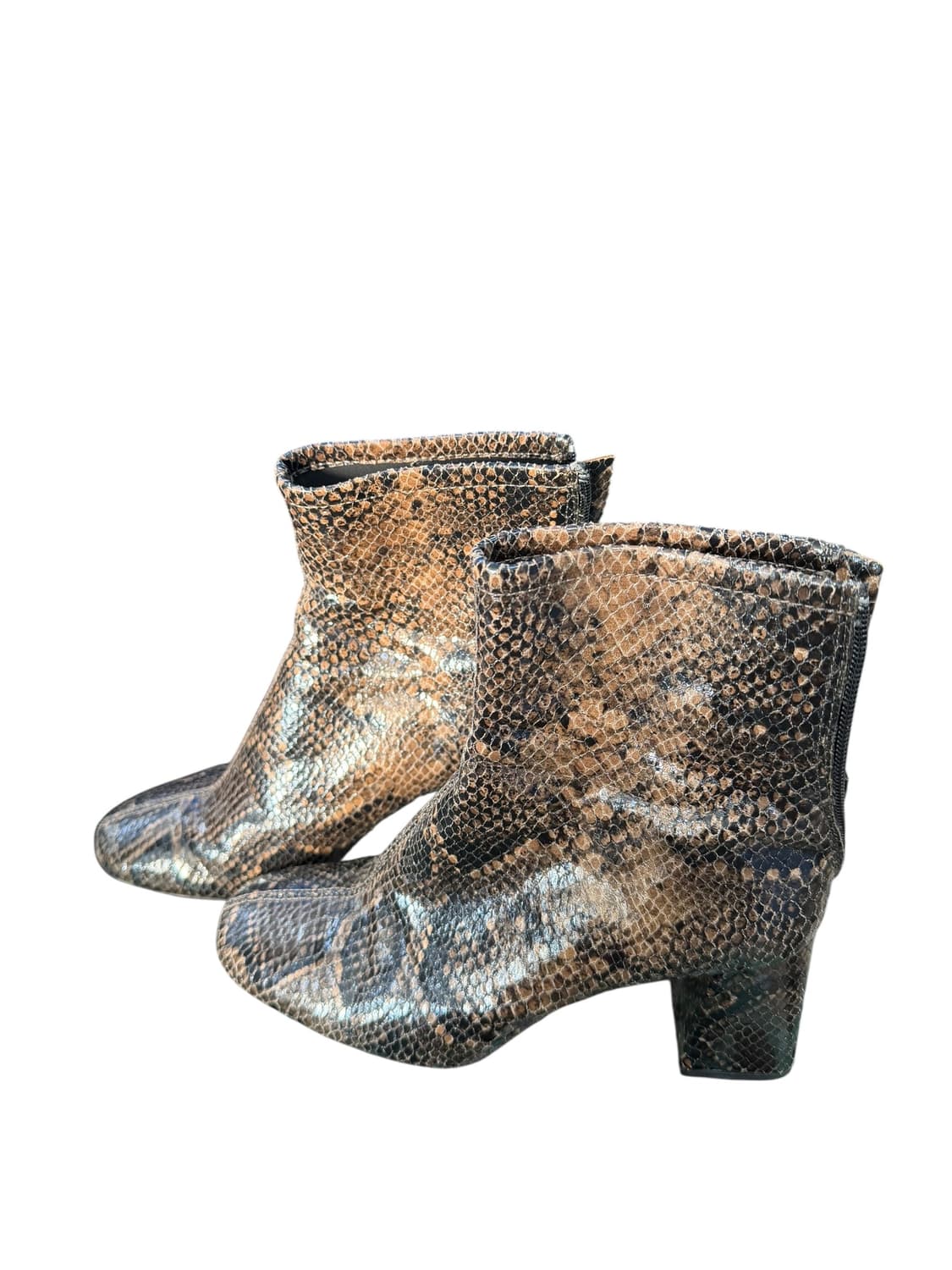 235/ 미사용급 자라 뱀피 무늬 앵클 부츠 상품이미지3