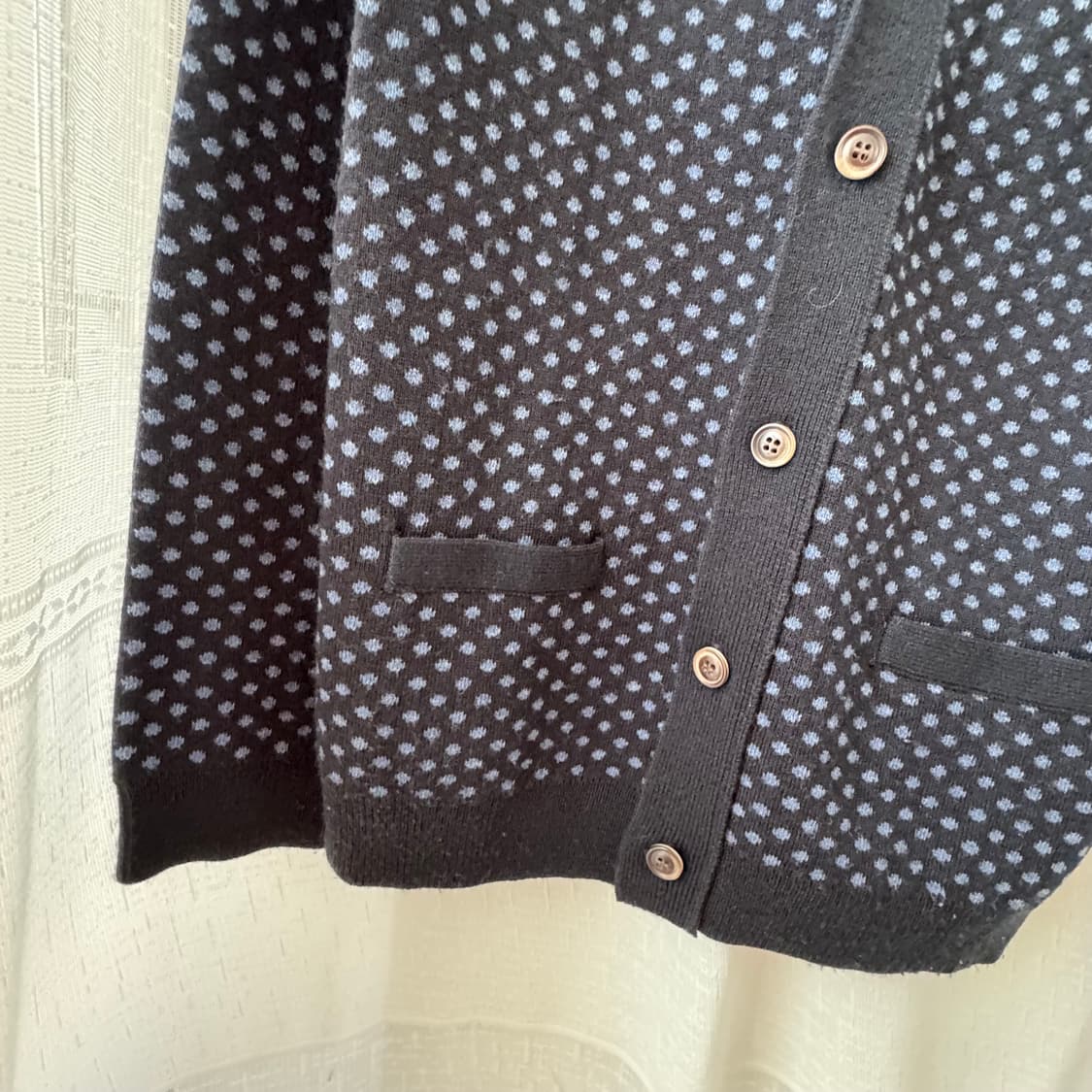 네이비 도트무늬 가디건 상품이미지4