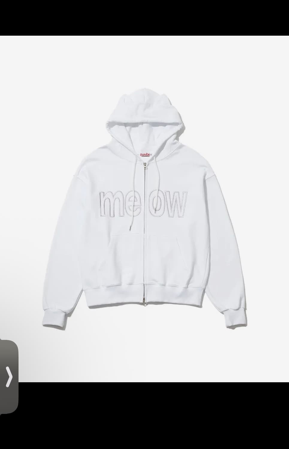 택포 새상품 잇자바이브meow cat ear hoodie zip-up 상품이미지2