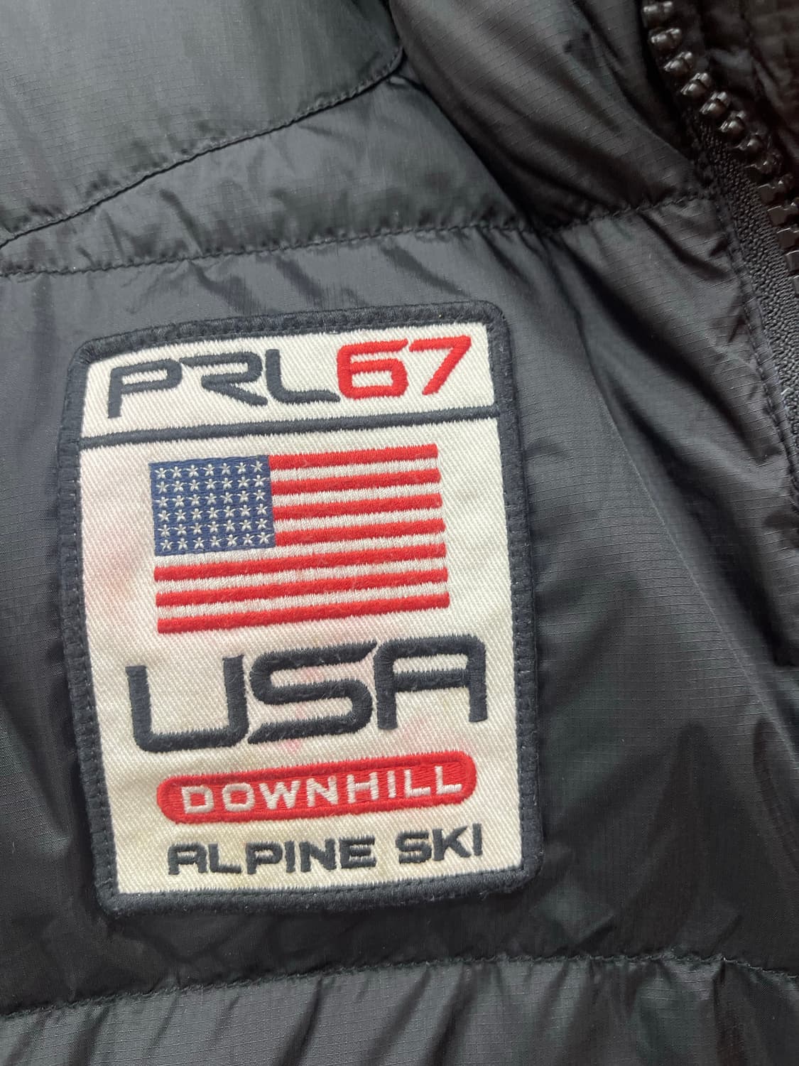 폴로 랄프로렌 빅포니 성조기 블랙 패딩 점퍼 L 상품이미지3