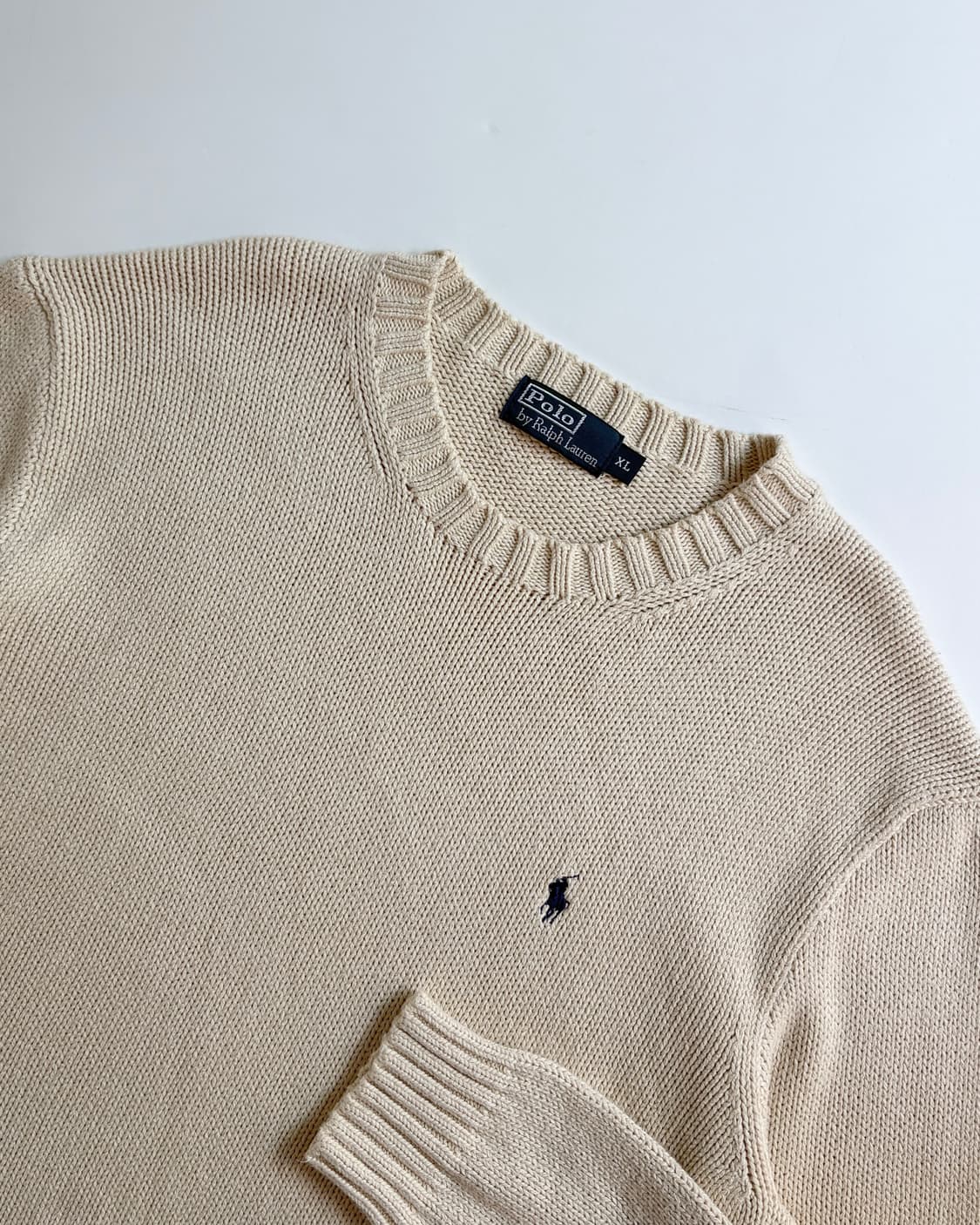 Polo 폴로 랄프로렌 아이보리컬러 코튼 라운드넥 니트 상품이미지1