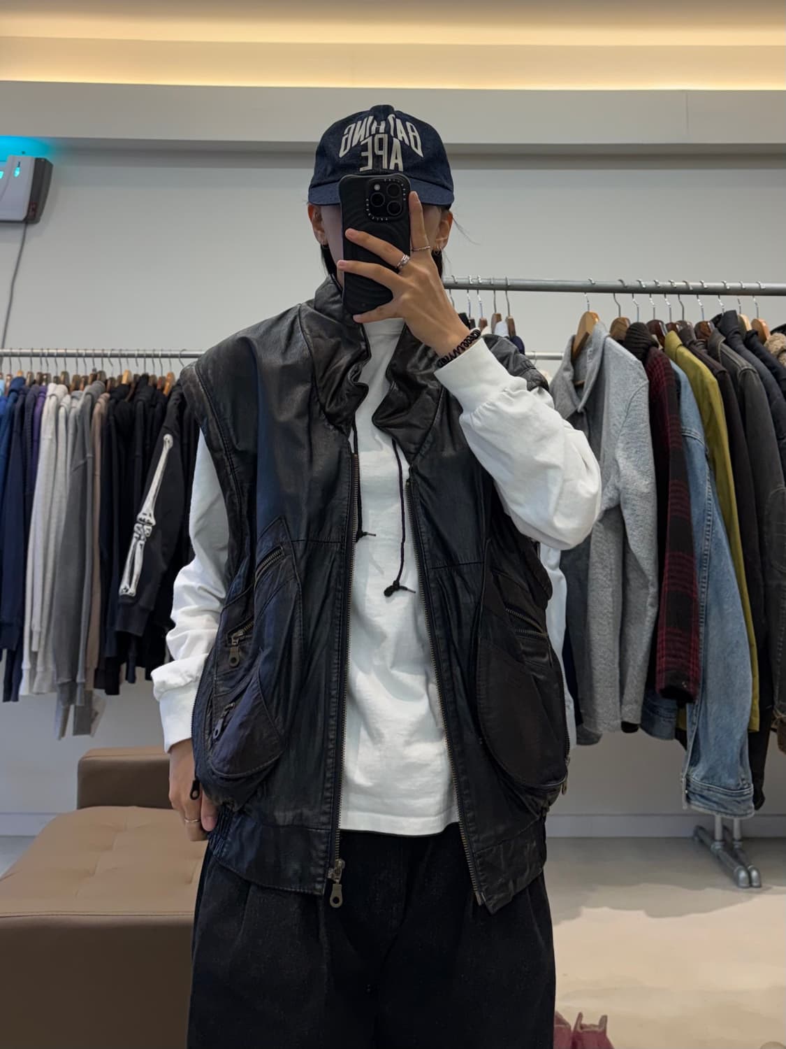 90s 펠롭스 양가죽 라이더 베스트 상품이미지7