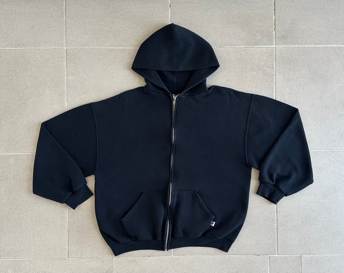 빈티지 러셀 후드집업 블랙 L 상품이미지1