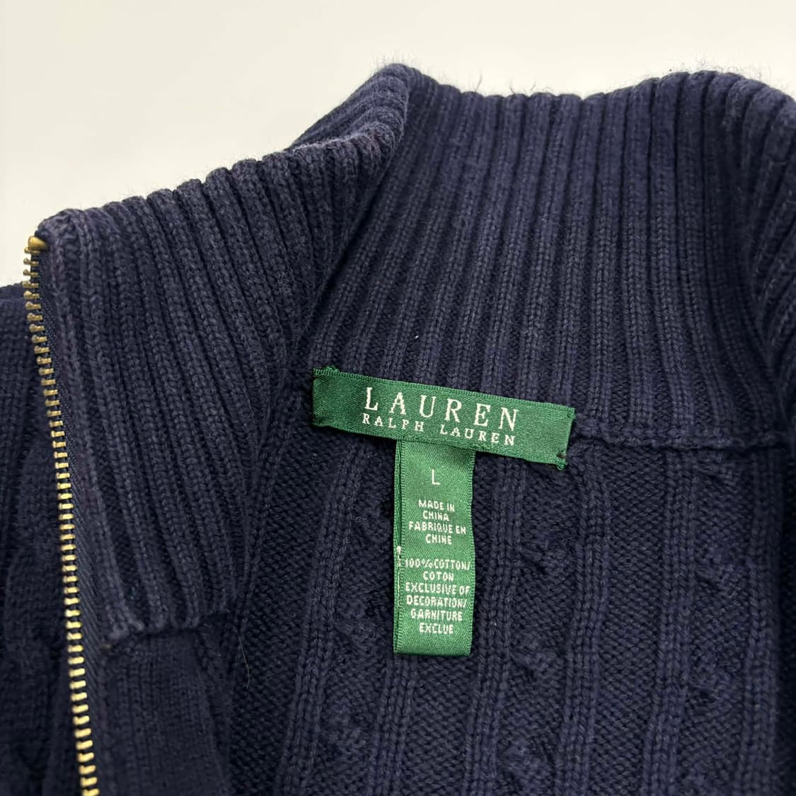폴로 랄프로렌 RL 시그니처 케이블 니트 집업(L) 상품이미지4
