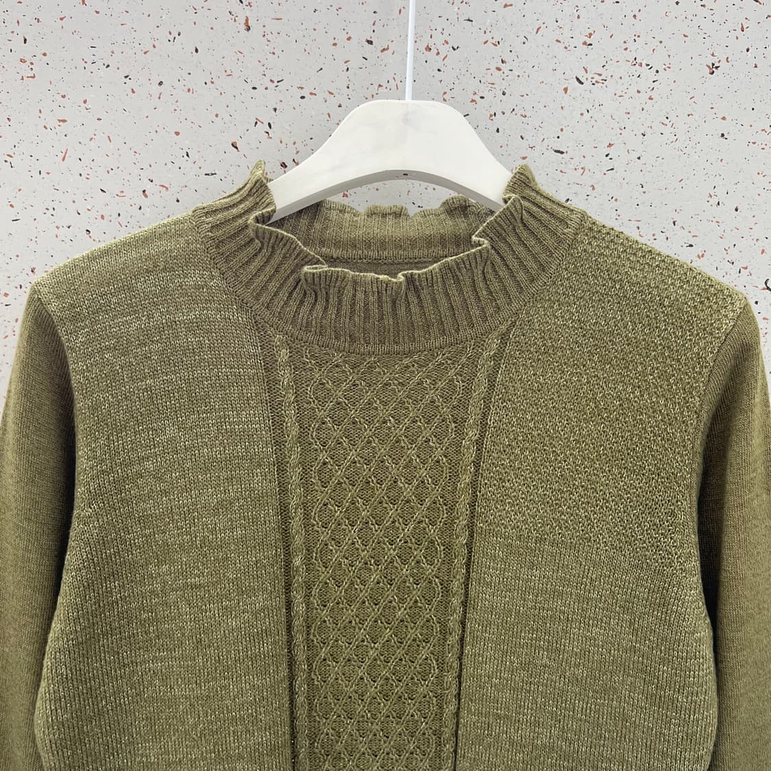 빈티지 프릴 넥 포켓 니트 상품이미지2