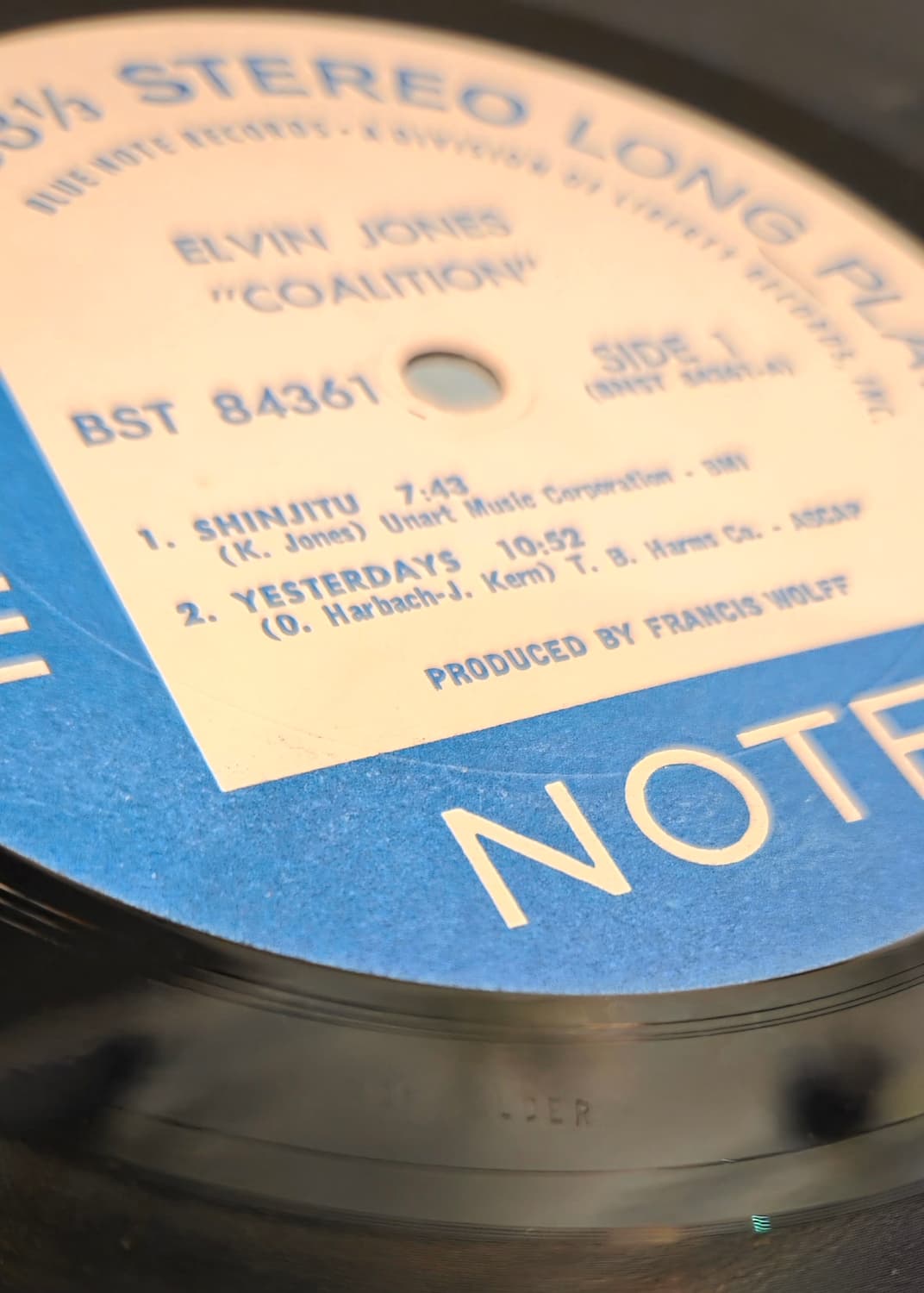 엘빈 존스 Coalition LP 블루노트 초판 RVG각인 상품이미지4
