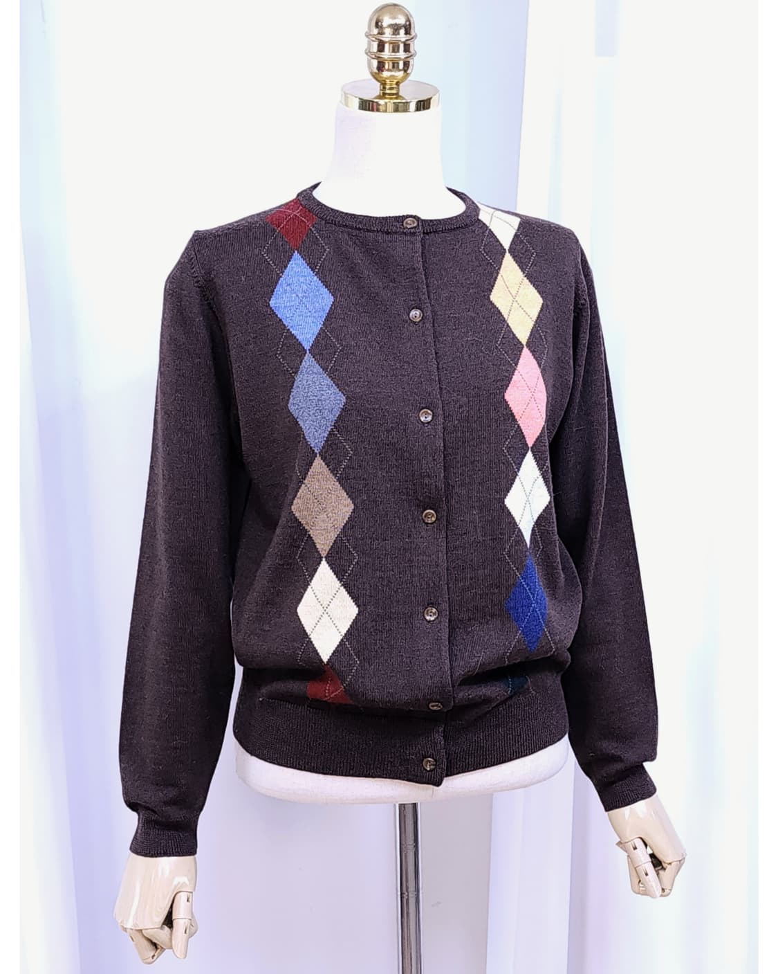 크로커다일 아가일가디건 울가디건 상품이미지2