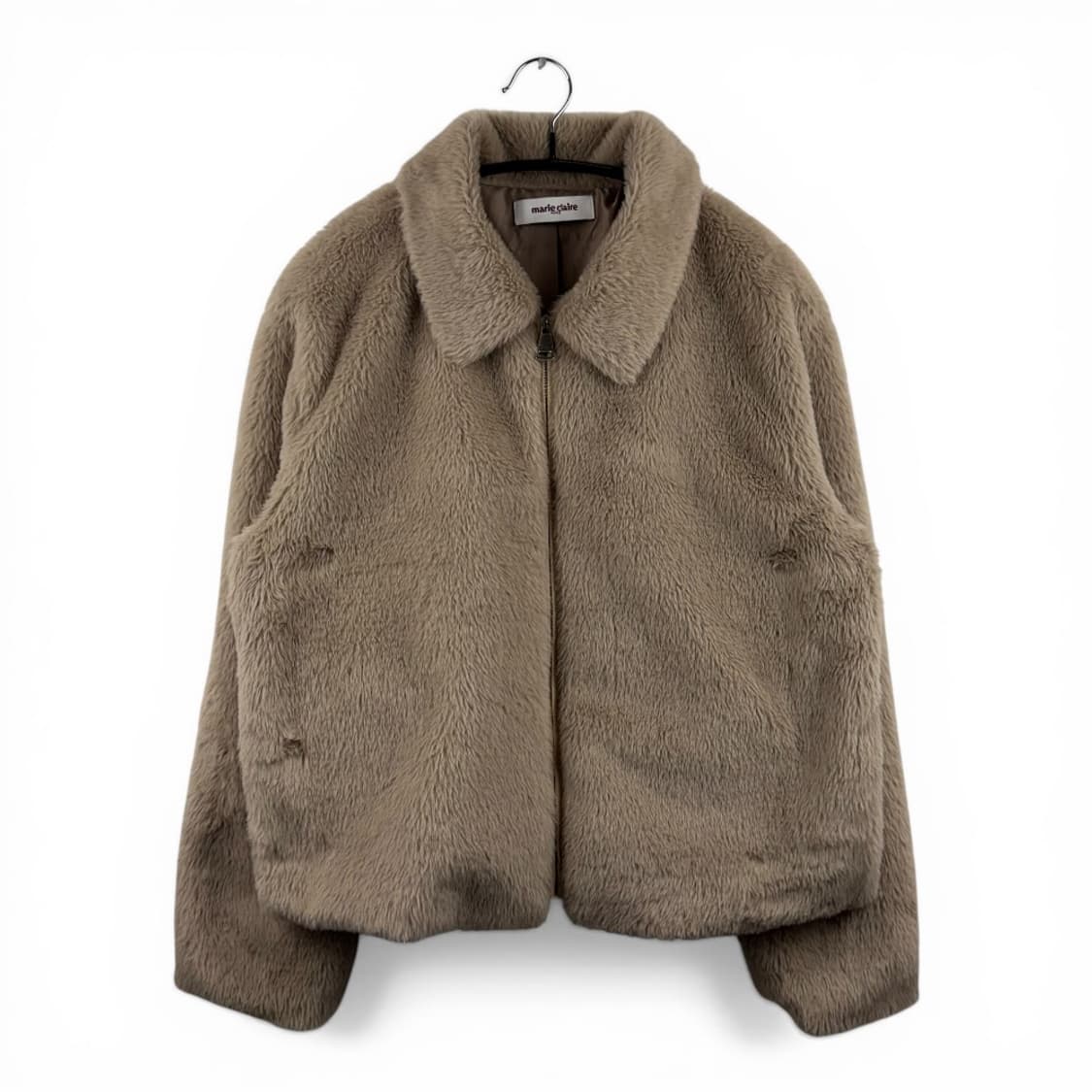 (160) 마리끌레르 퍼 자켓 베이지 상품이미지1