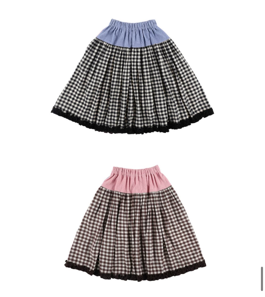 새상품/당일배송) 샤키리 브라우니 깅엄 체크 스커트 멀티  상품이미지3