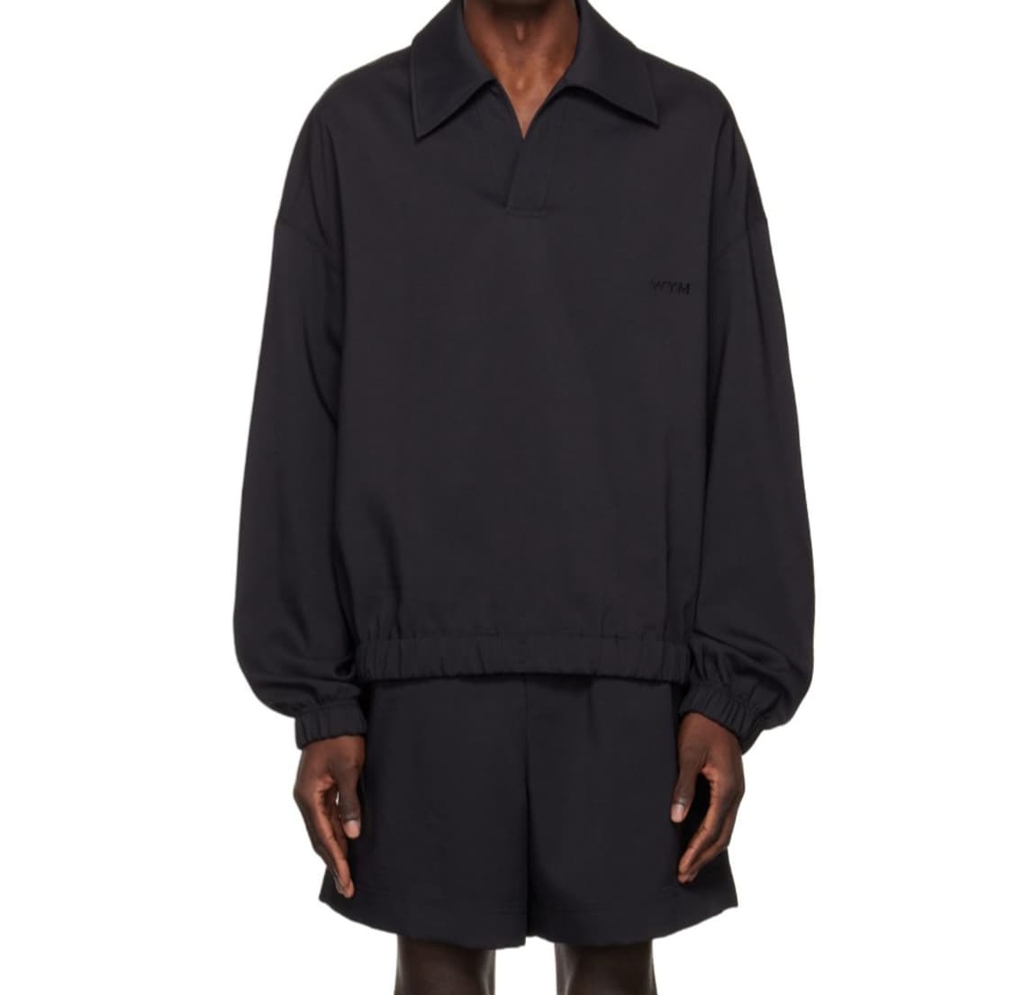 [거의 새것] 우영미 블랙 자수 밴딩 폴로 맨투맨 티셔츠 48 상품이미지1