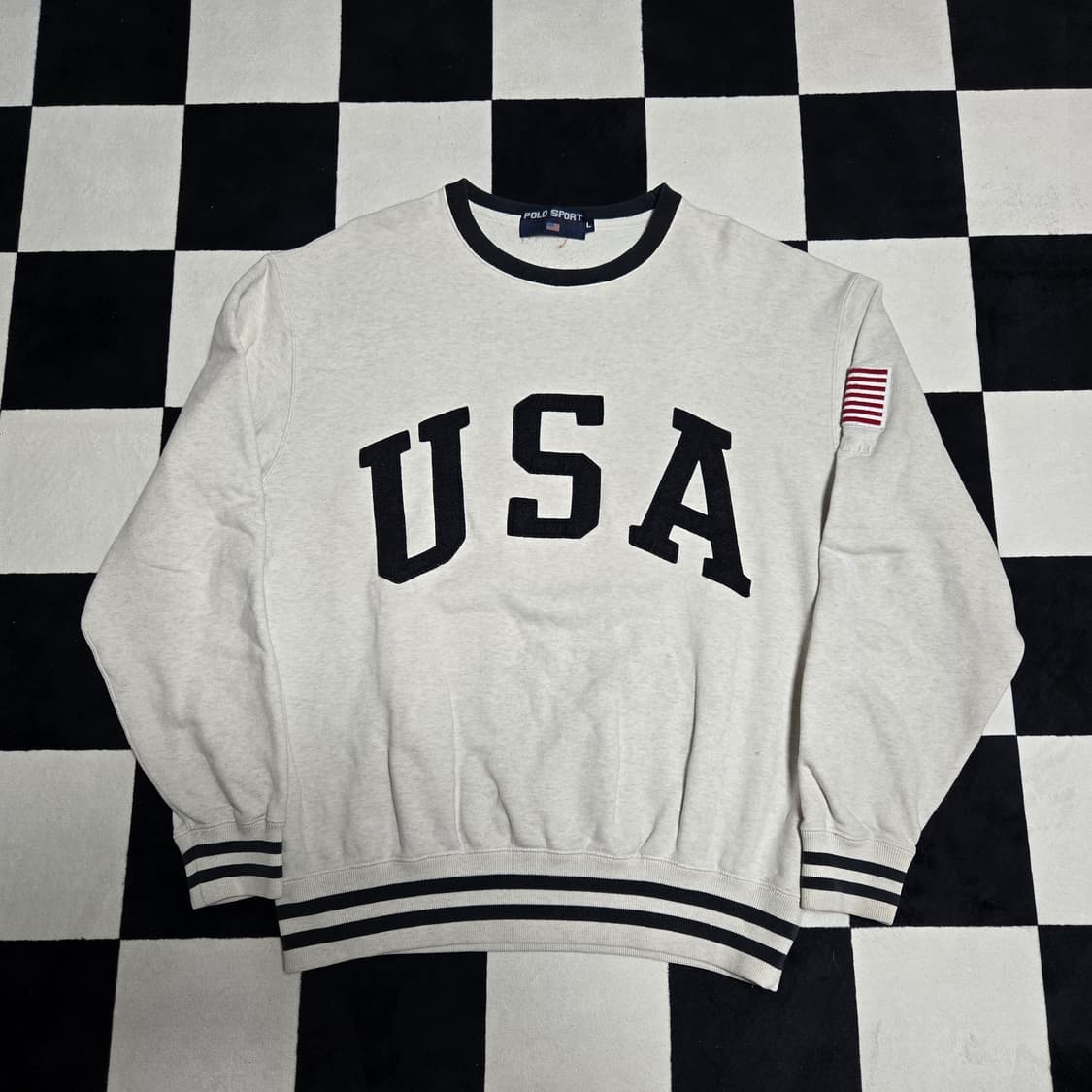 L 폴로스포츠 USA 스웻셔츠 아이보리 상품이미지1