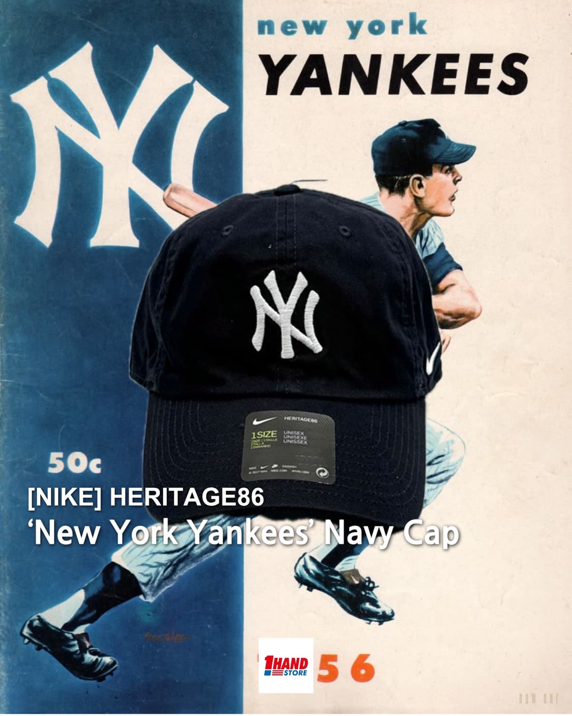 나이키 네이비 모자 NIKE MLB 뉴욕 양키스 헤리티지86 볼캡 상품이미지1