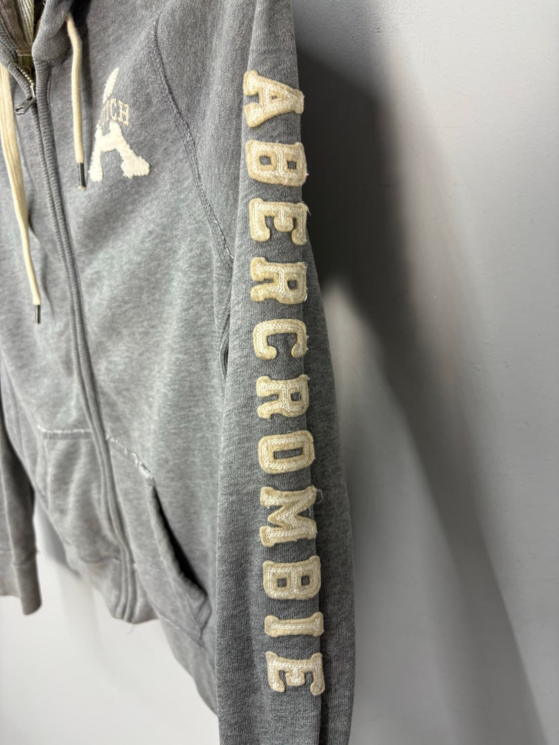 아베크롬비 사이드 패치로고 그레이 후드집업 A2883 상품이미지7