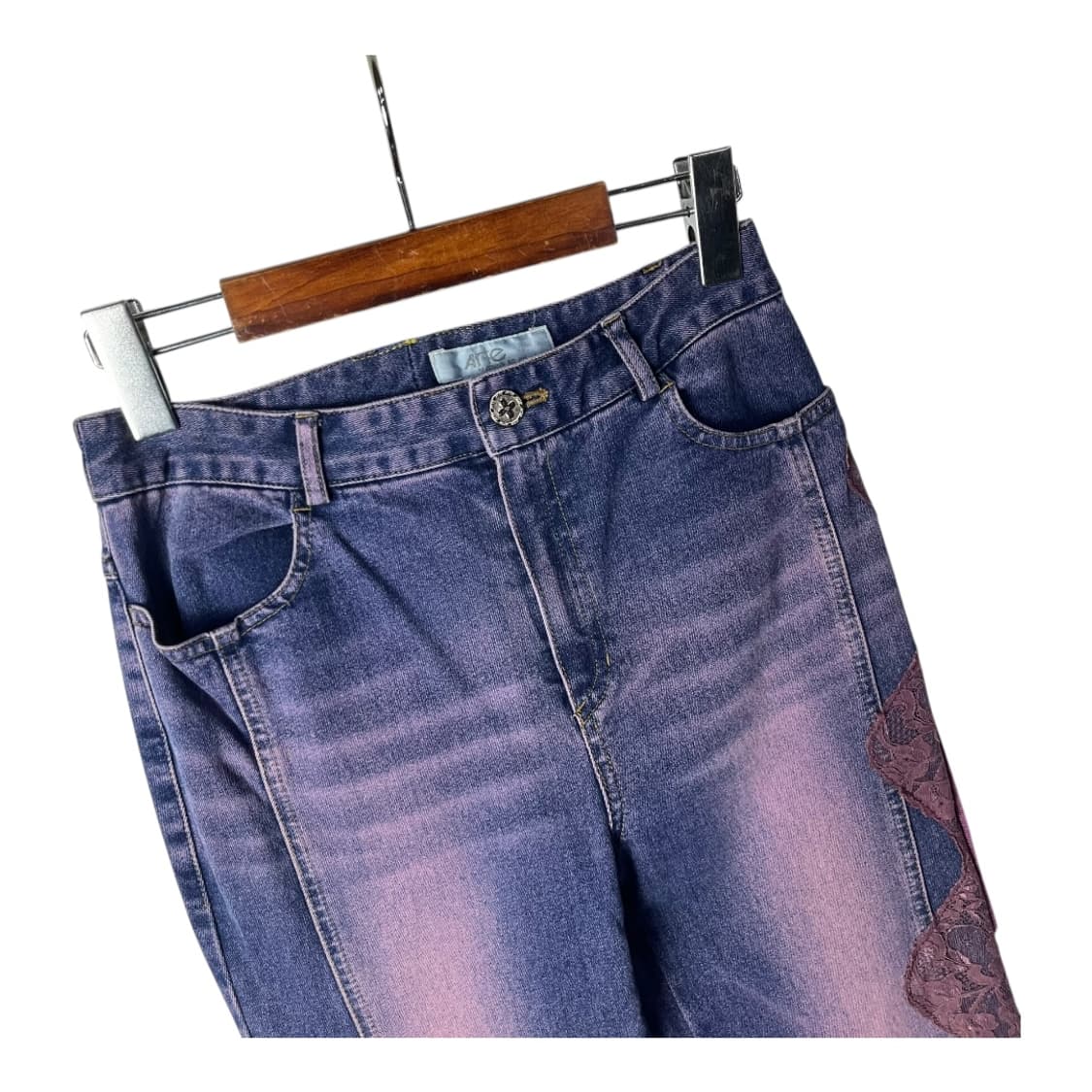 [VTG] 레이스 아일렛 부츠컷 데님팬츠 상품이미지3