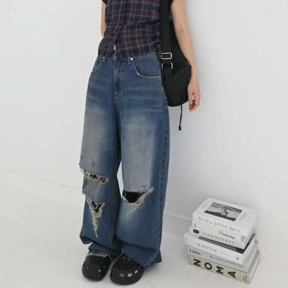 러브앤드팝 코로니 빈티지 데미지진 S 상품이미지1