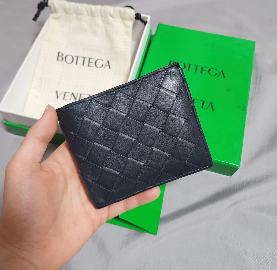 [풀박스]보테가베네타 인트레치아토 반지갑 블랙 상품이미지1