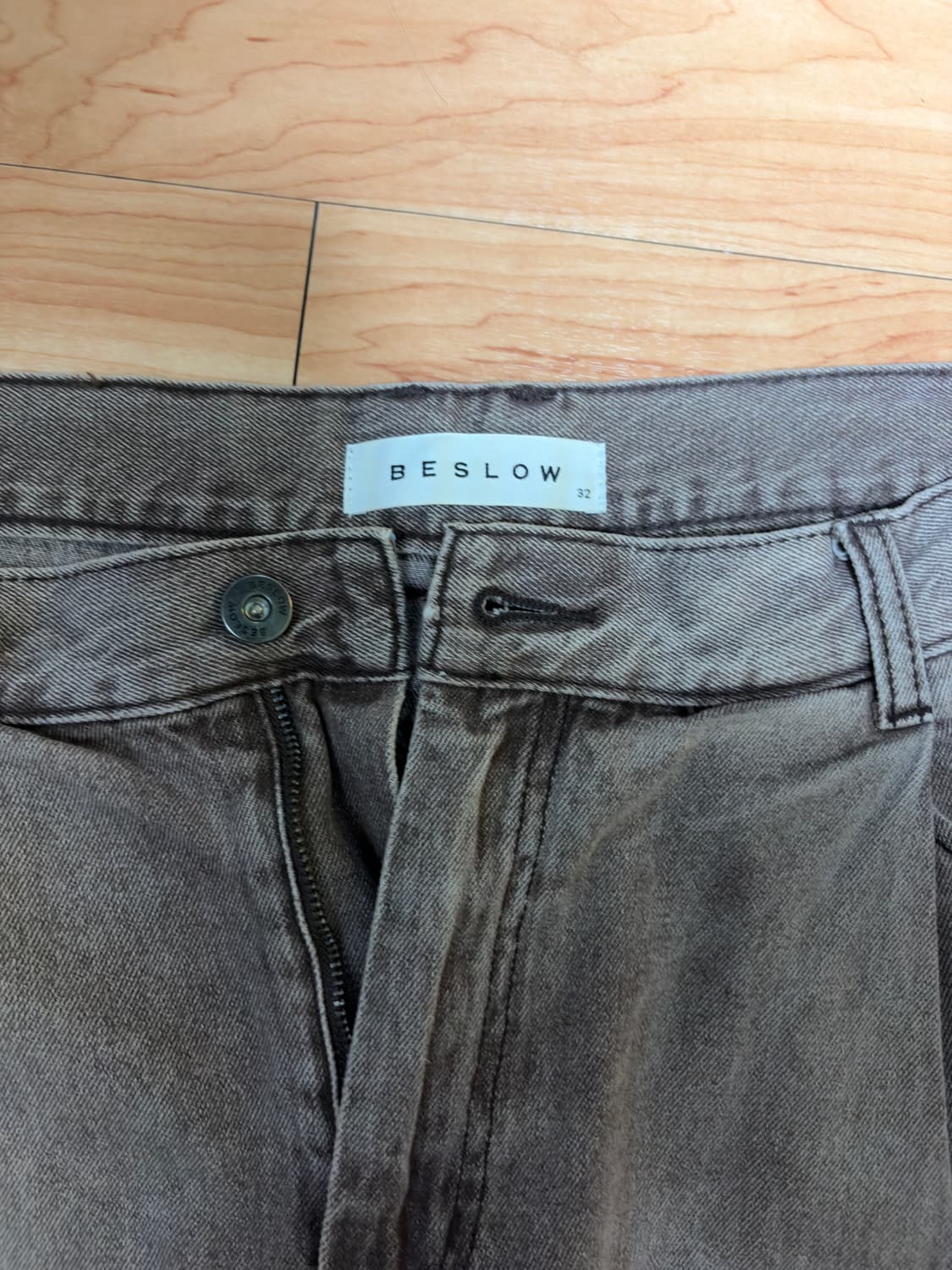 비슬로우 원턱 워시드 데님팬츠32 상품이미지3