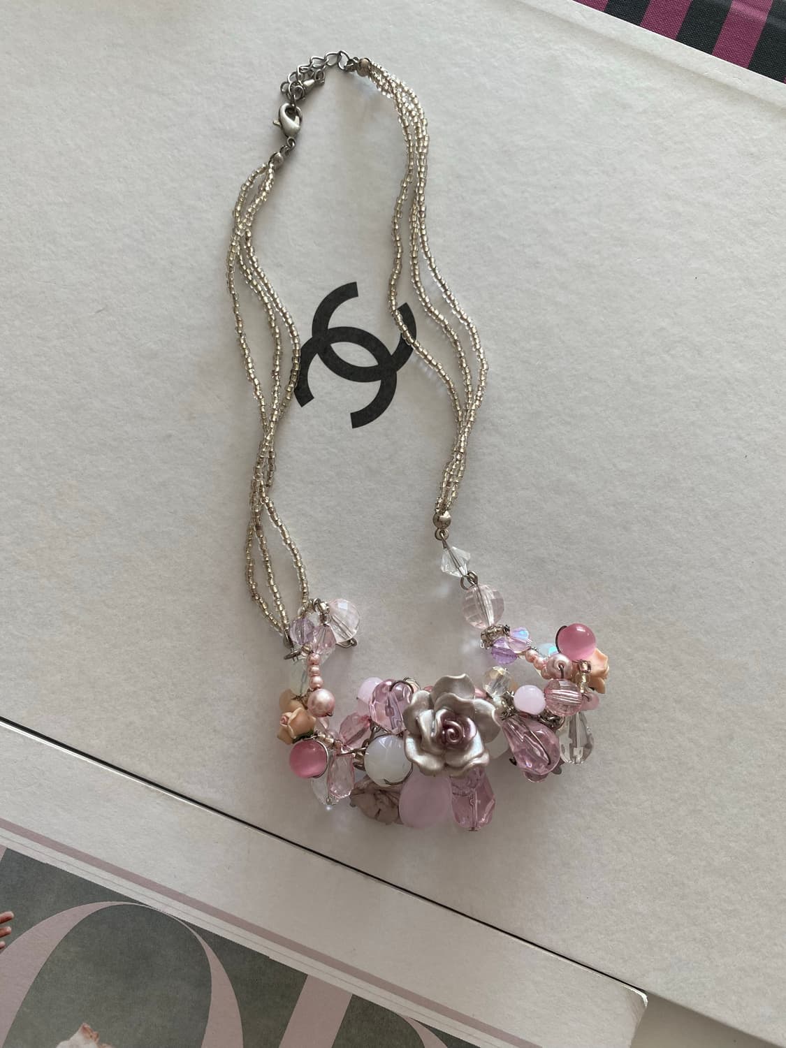 페어리 y2k 키치 핑크 플라워 비즈 목걸이 상품이미지10
