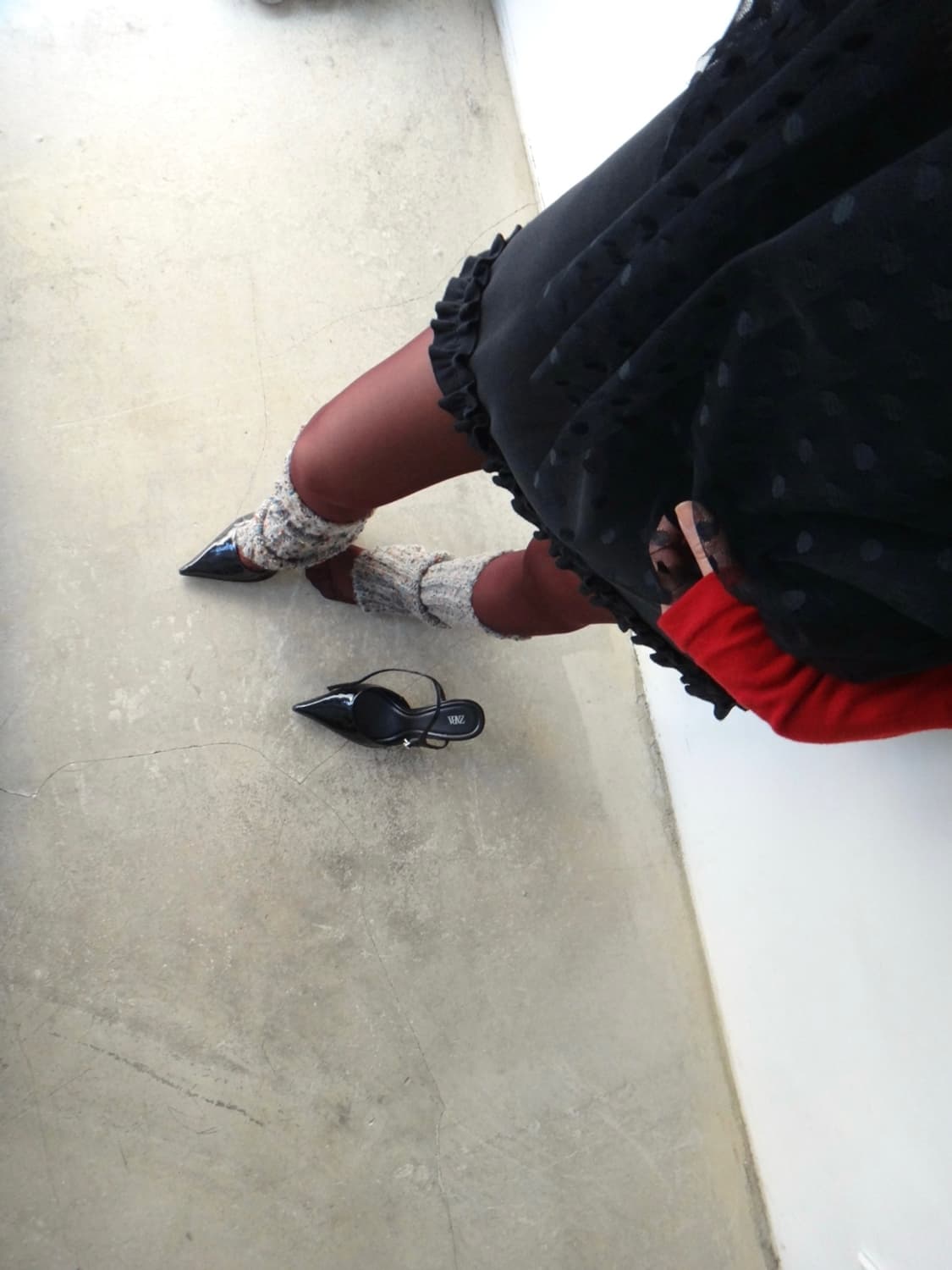 Warm mini frill skirt / black  상품이미지3