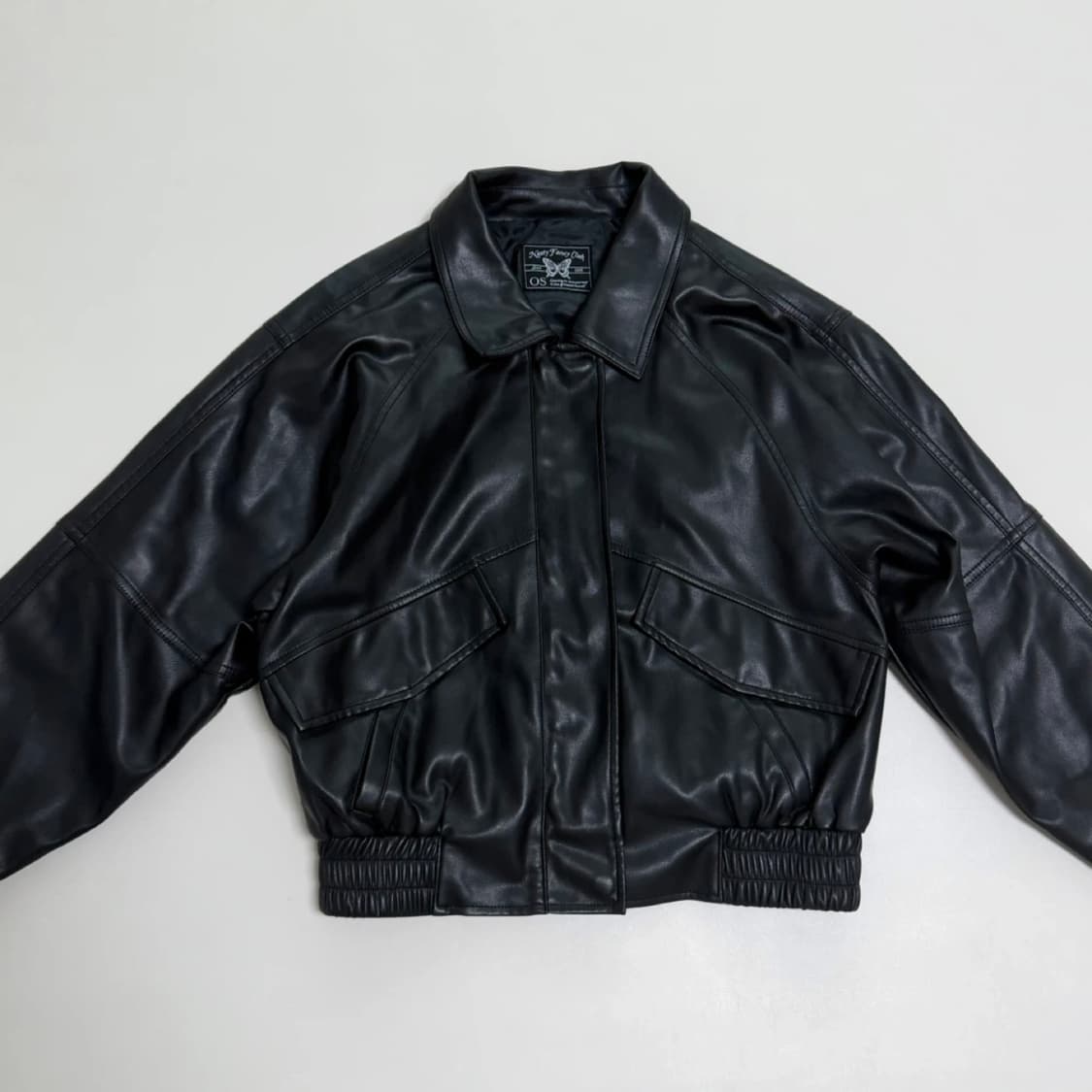 팬시클럽 미니멀 크롭 레더 자켓 상품이미지7