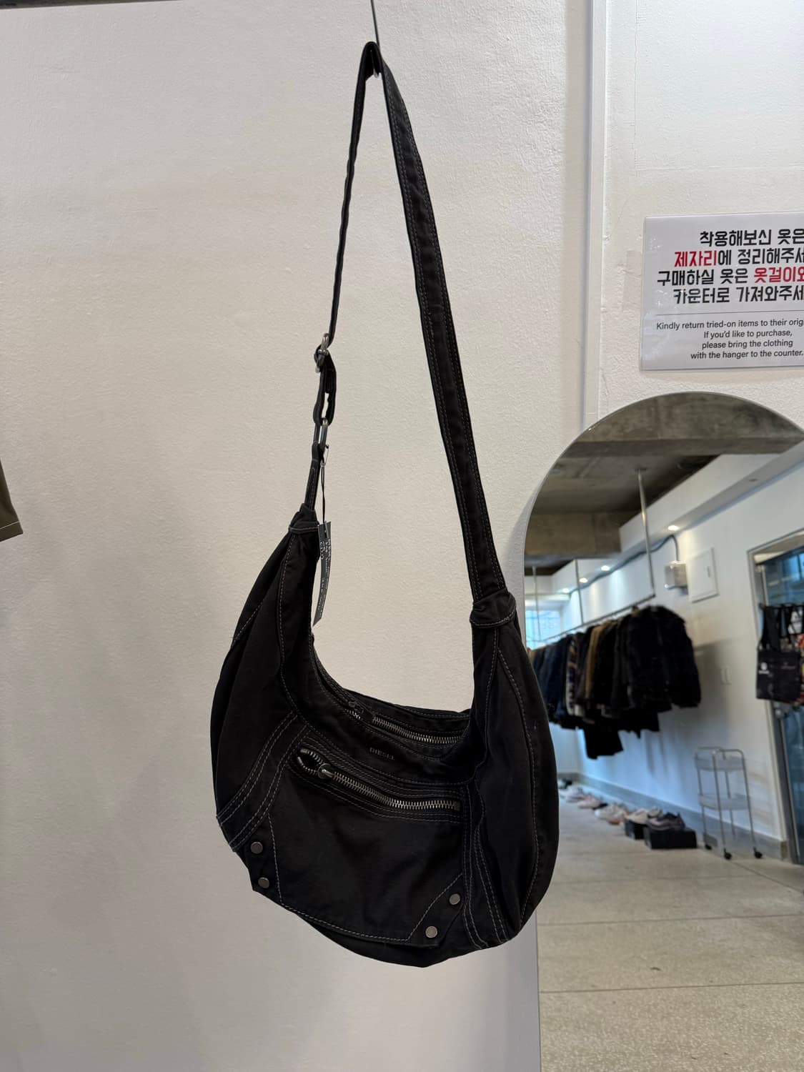 Diesel canvas shoulder bag Black  상품이미지1