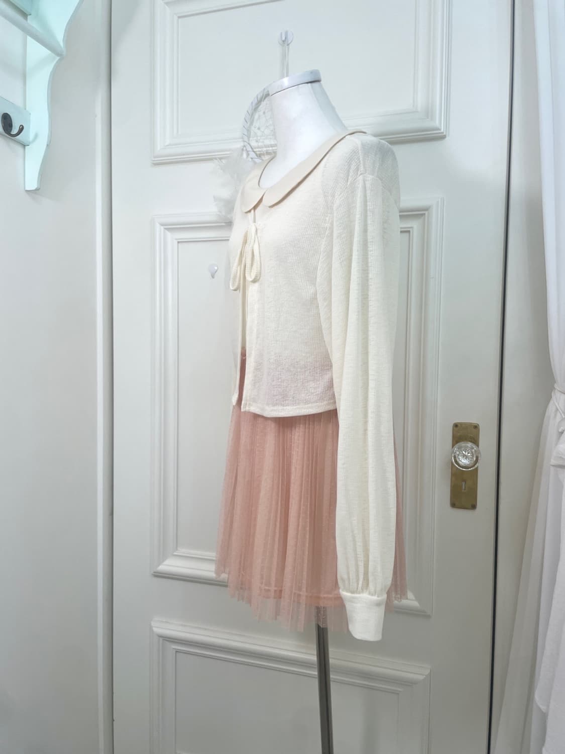 butterivory bow crop bolero&coral tule c 상품이미지2
