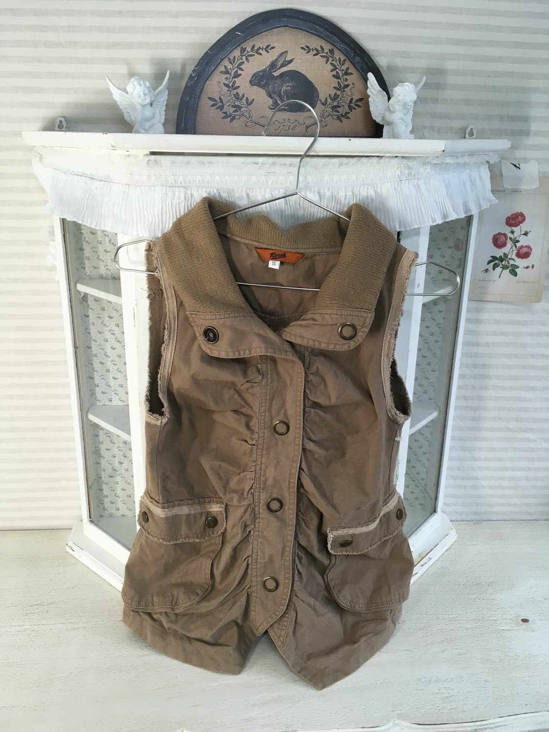 빈티지 아카이브 y2k 셔링 베스트 상품이미지5