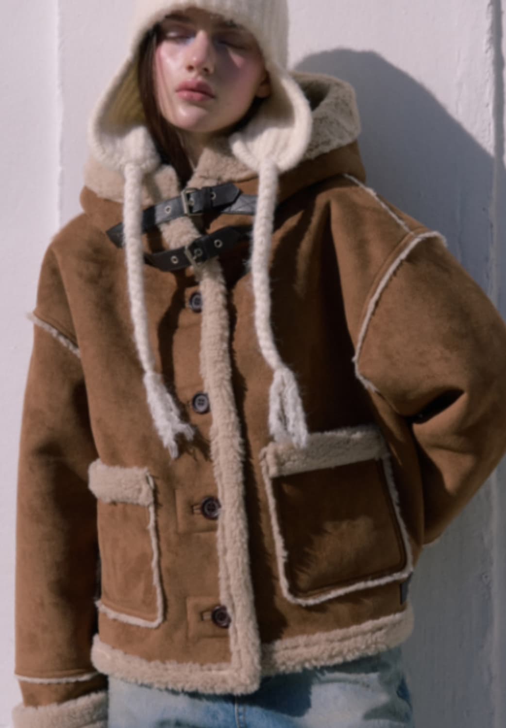 더오유 무스탕 카멜컬러 상품이미지1