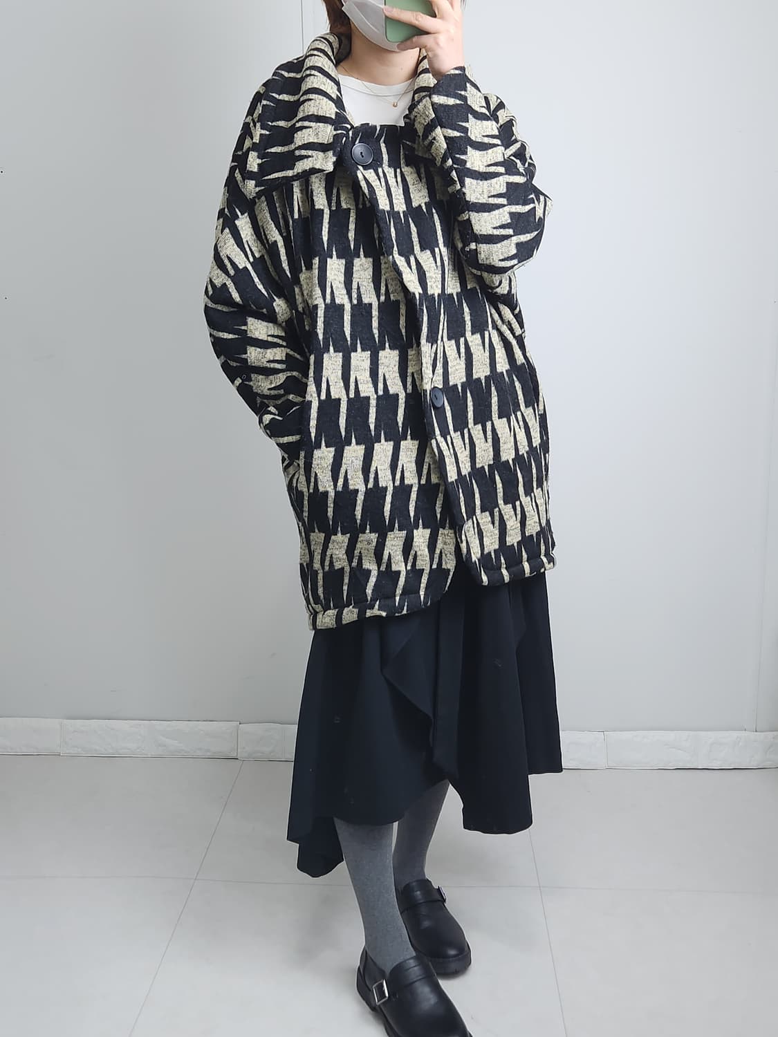 (📢15일까지)패턴 하이넥 자켓 상품이미지4