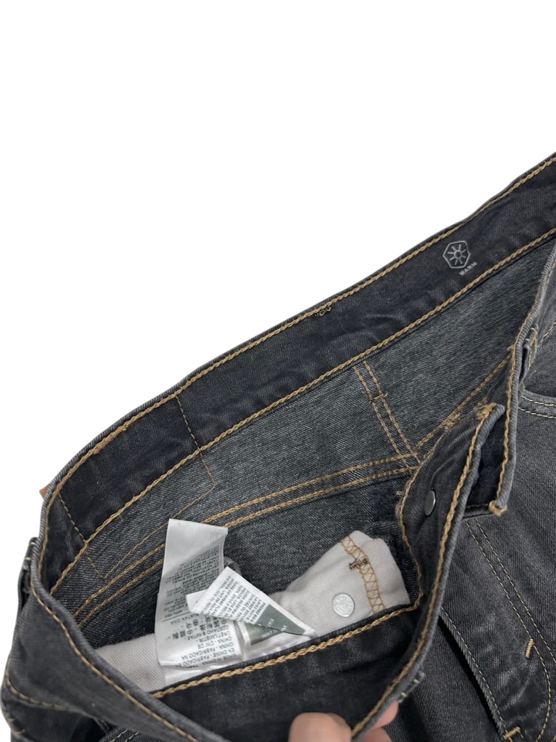 리바이스 505 웜진 기모청바지 흑청 (32) 상품이미지5