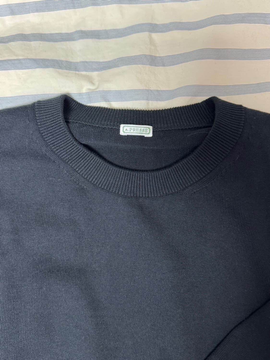 [4] 26ss 아프레쎄 코튼 니트 블랙 상품이미지2