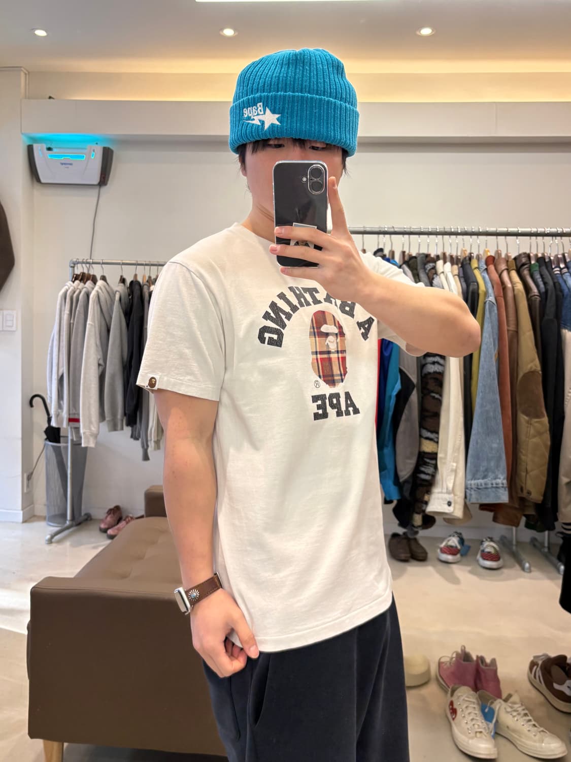 베이프 체크 컬리지 반팔 티셔츠 상품이미지9