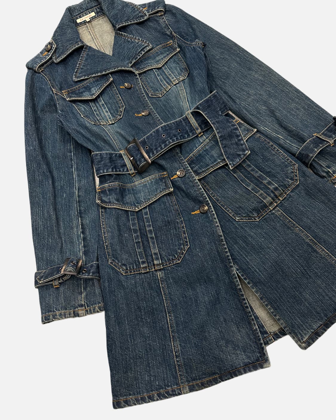 military pocket belted denim coat 상품이미지3