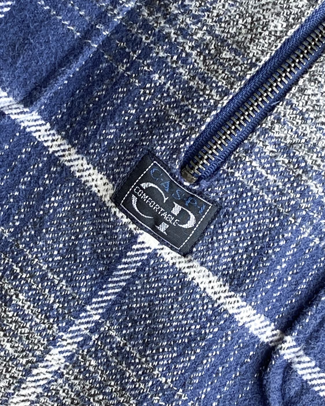 Caspi 투포켓 플란넬 체크 풀오버 하프 집 셔츠 상품이미지5